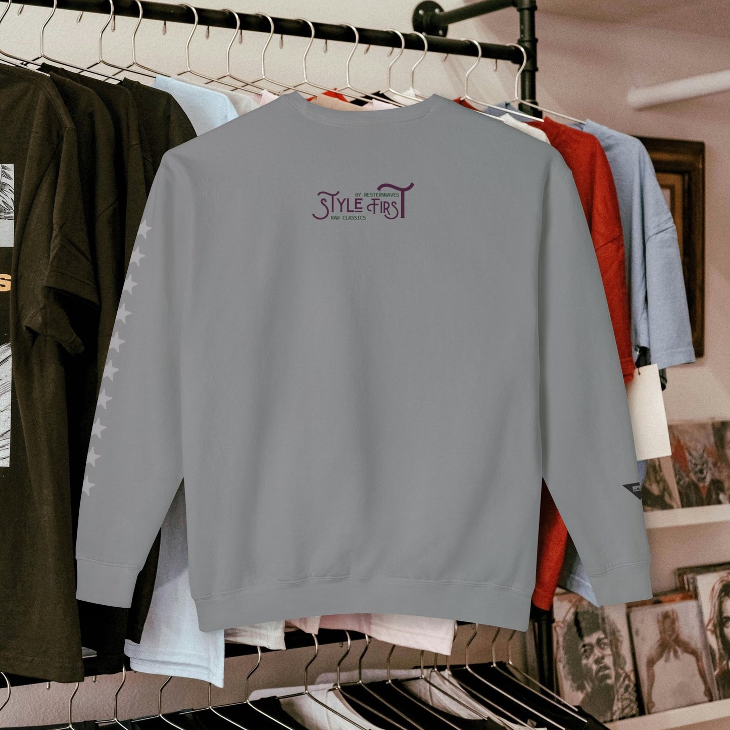 Unisex Lightweight Crewneck Sweatshirt_ N3+ Series ULWCSS PT2WW001_ Limited Edition by WesternWaves: