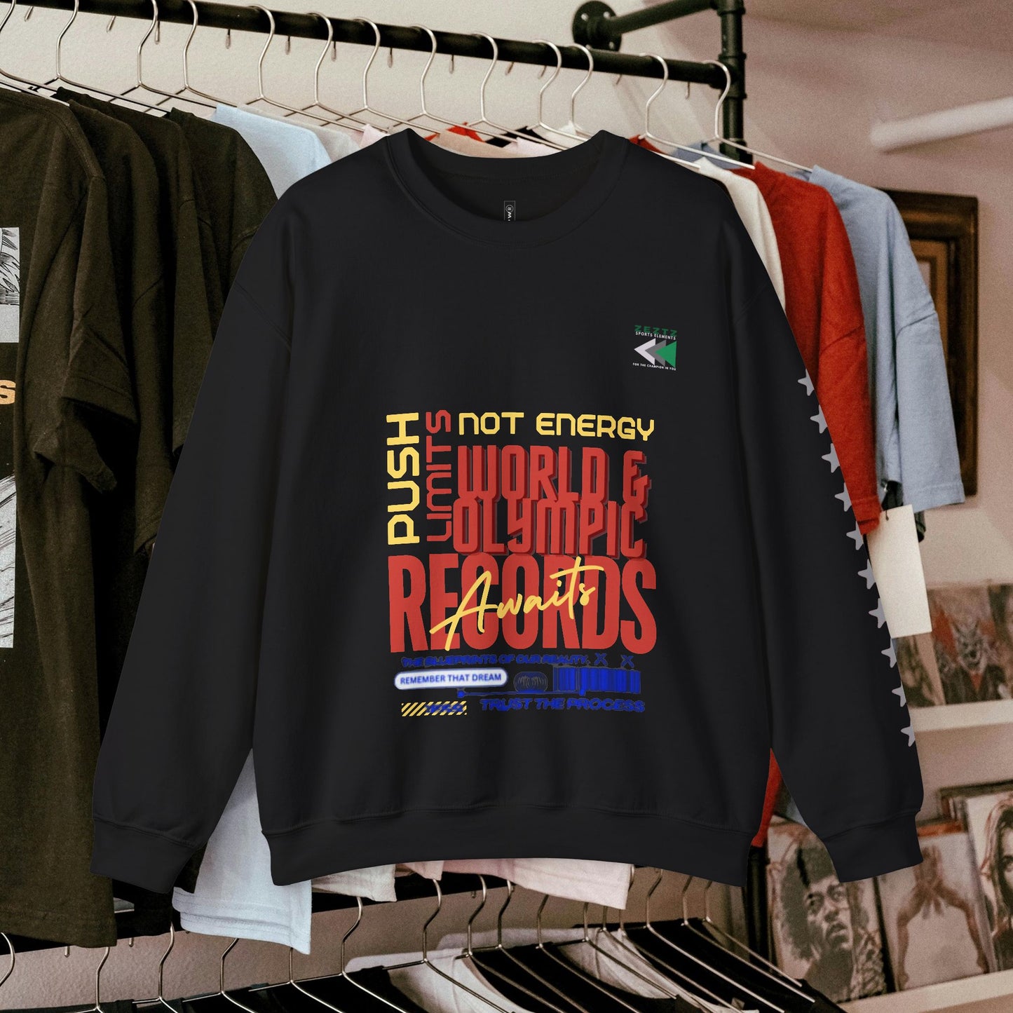 Unisex Heavy Blend™ Crewneck Sweatshirt_ N2 Sports Series UHBCSS PT2WW006_ Limited Edition ‘Zeztz’ Brand Sports Elements by WesternWaves: