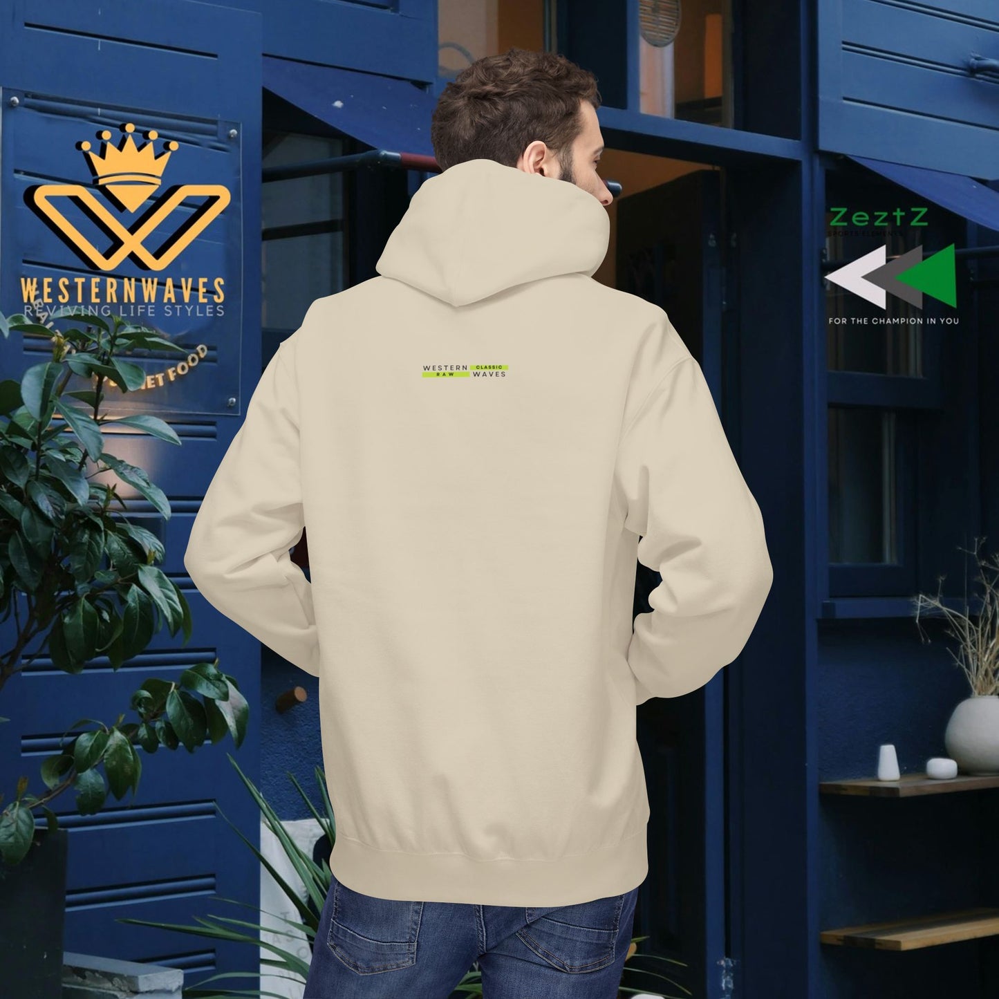 Unisex Midweight Softstyle Fleece Hoodie_ N3+ Series USMWSSFH PT2WW001_ Limited Edition Luxuriously Soft 100% Cotton Face by WesternWaves: