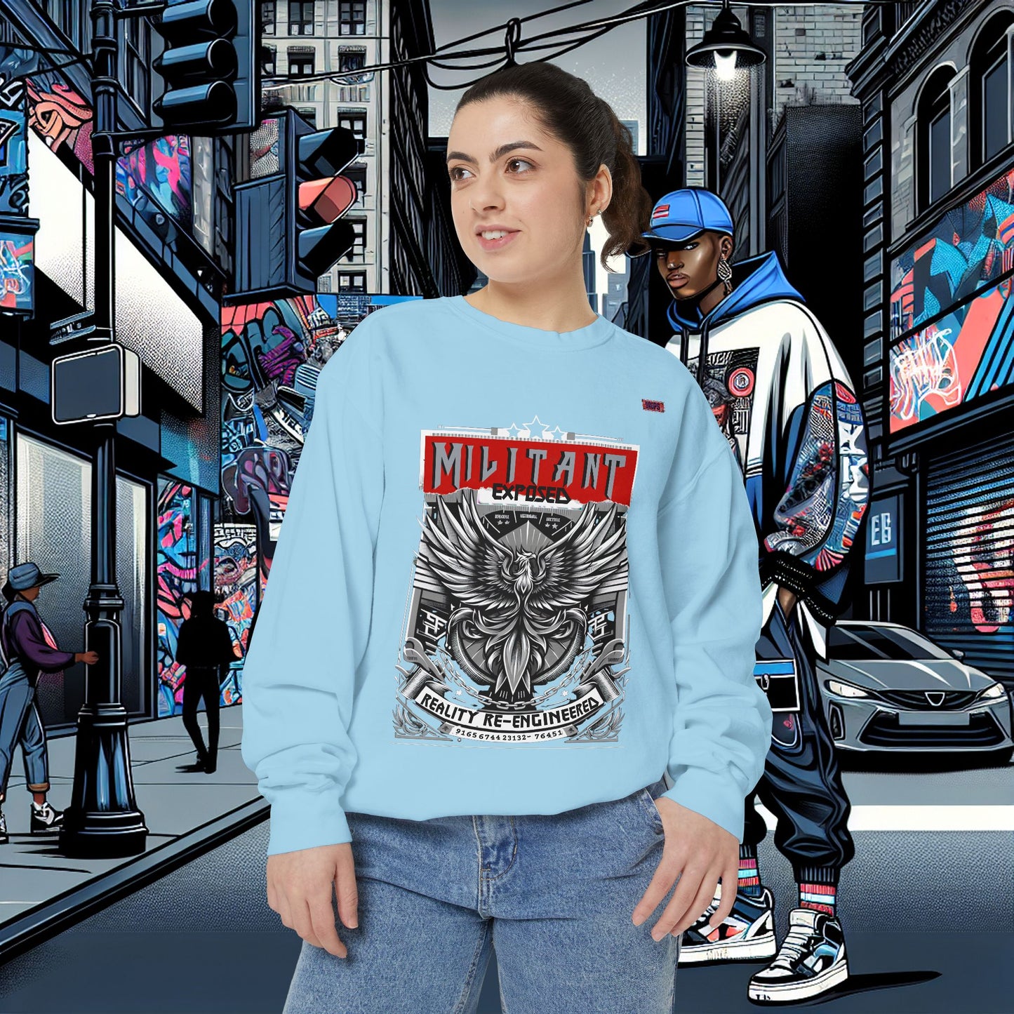 Unisex Garment-Dyed Sweatshirt_ N8+ Series SPW USMWSSFCNSS PT2WW001_ Limited Edition by WesternWaves: