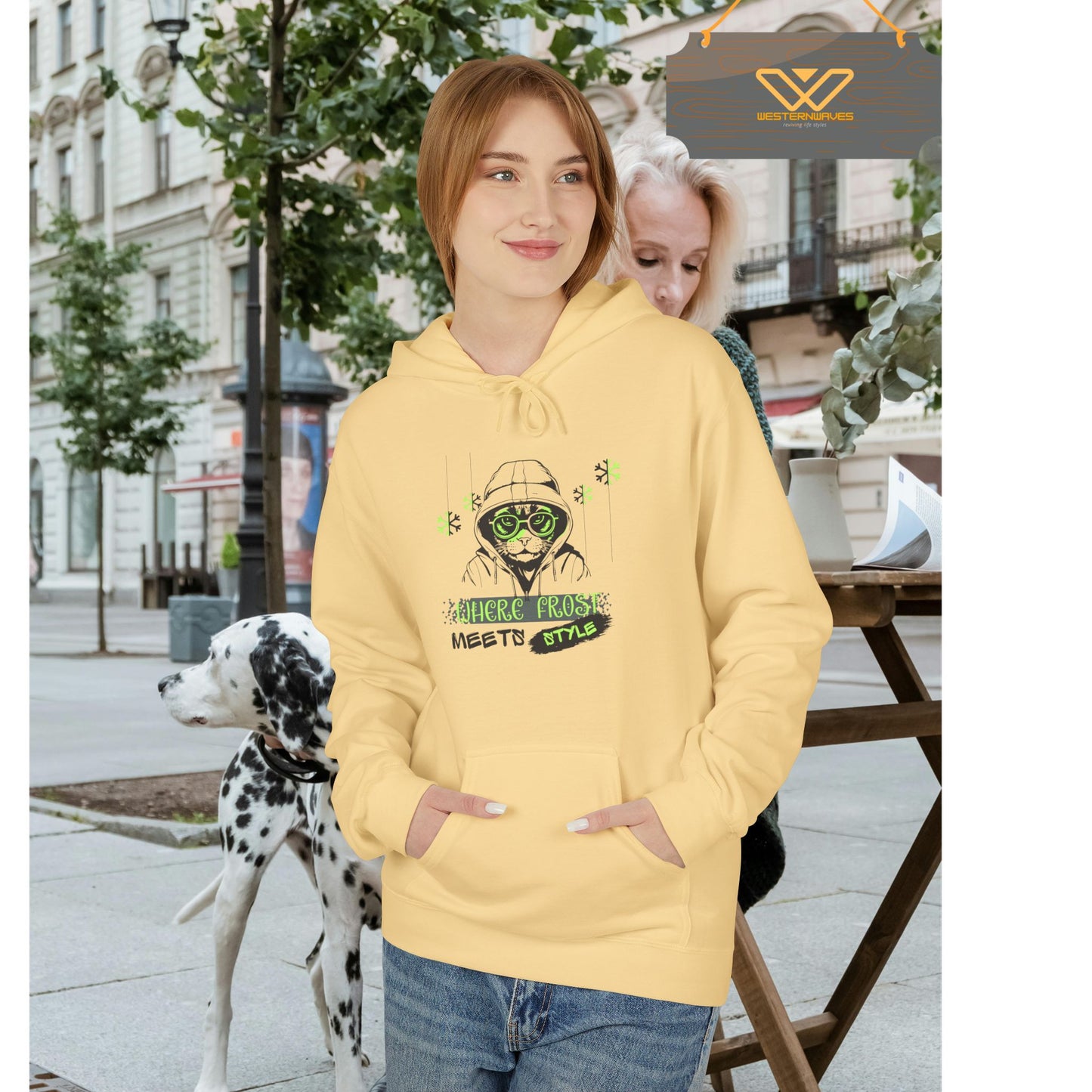 Unisex Midweight Softstyle Fleece Hoodie_ N3+ Series USMWSSFH PT2WW001_ Limited Edition Luxuriously Soft 100% Cotton Face by WesternWaves: