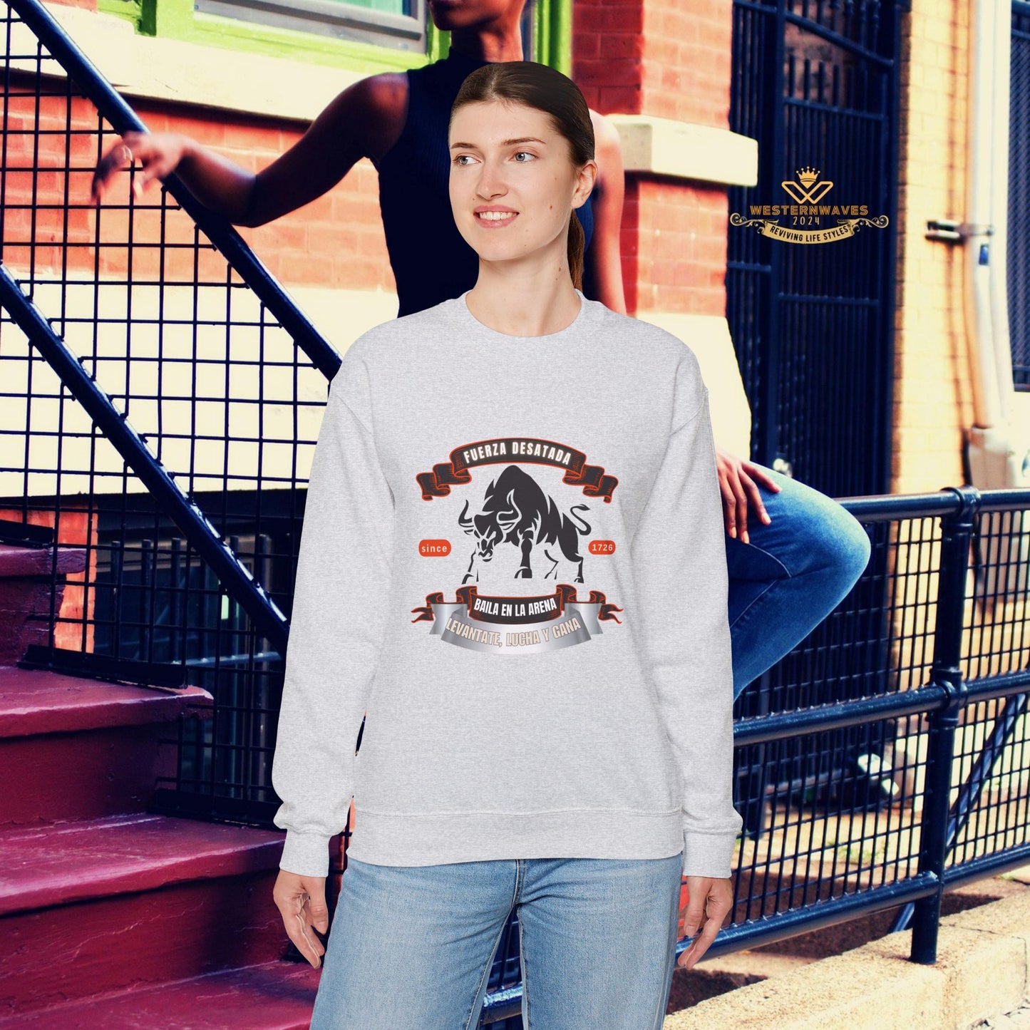 Unisex Heavy Blend™ Crewneck Sweatshirt_ N3+ Series UHBCSS PT2WW038_ Limited Edition Pure Luxury By WesternWaves: