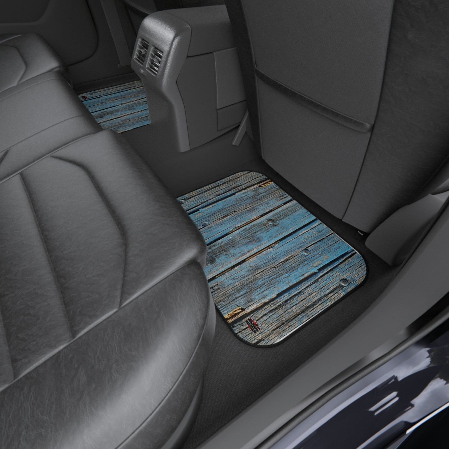 Car Floor Mats Set of 4- Rustic Wood Effect_ Series N8+ CMSO4RWE PT2WW004_ Limited Edition Stylish Floor Liners by WesternWaves: