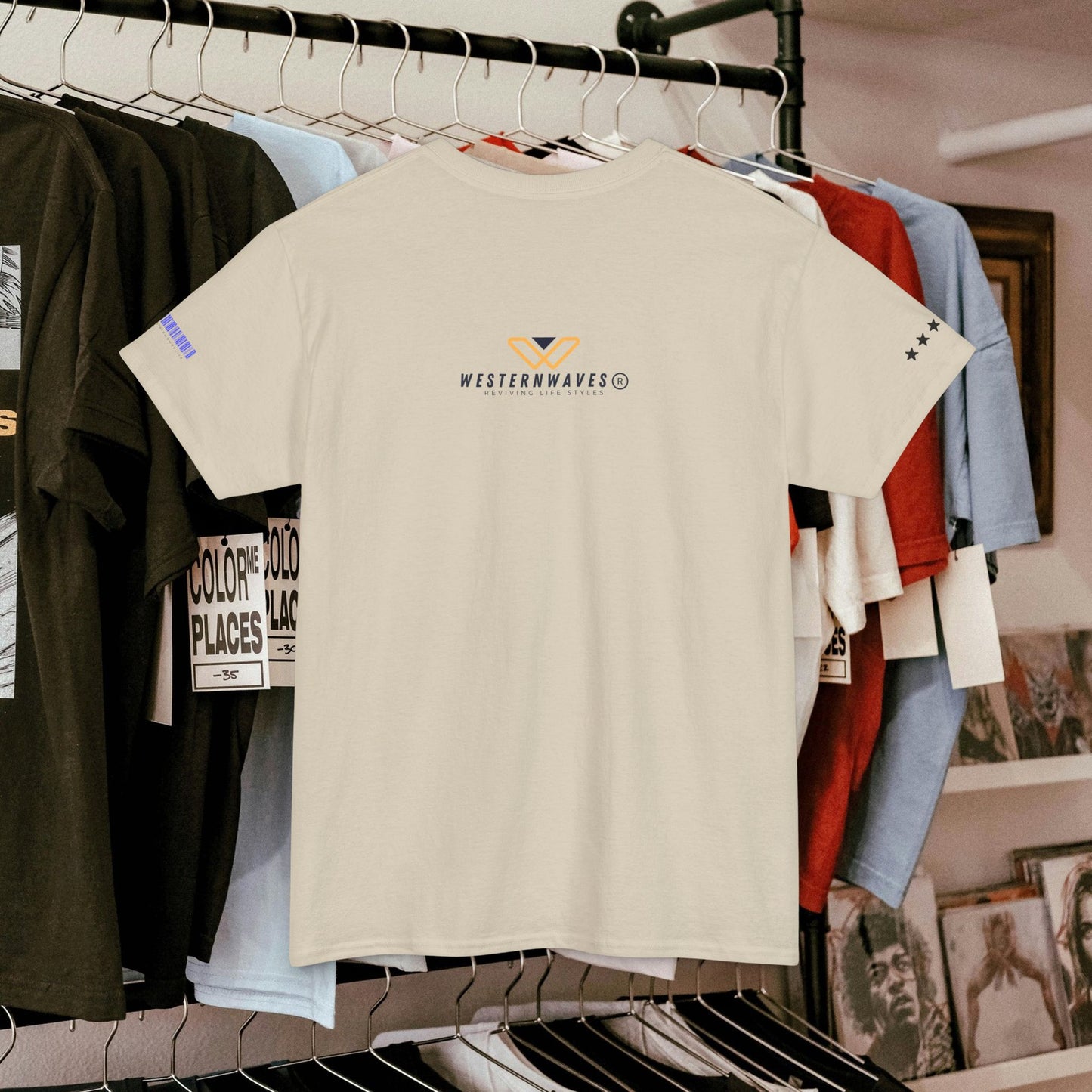 Unisex Heavy Cotton Tee_ Crafted from premium 100% cotton_ N2+ Series UHCT PT2WW007_ Limited Edition Maximum Comfort by WesternWaves: