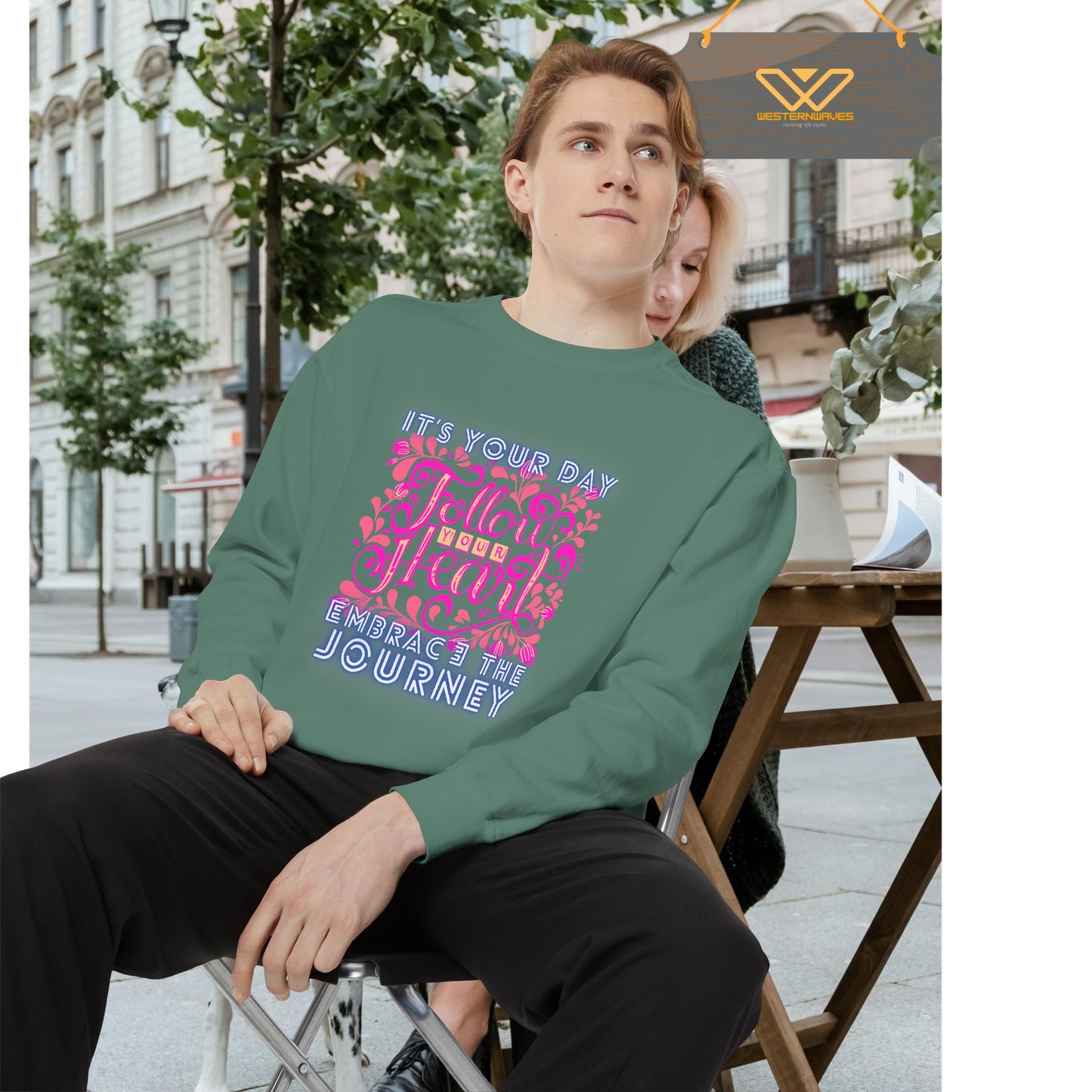 Unisex Garment-Dyed Sweatshirt_ N3+ Series UGDSS PT2WW001_ WesternWaves Limited Edition: