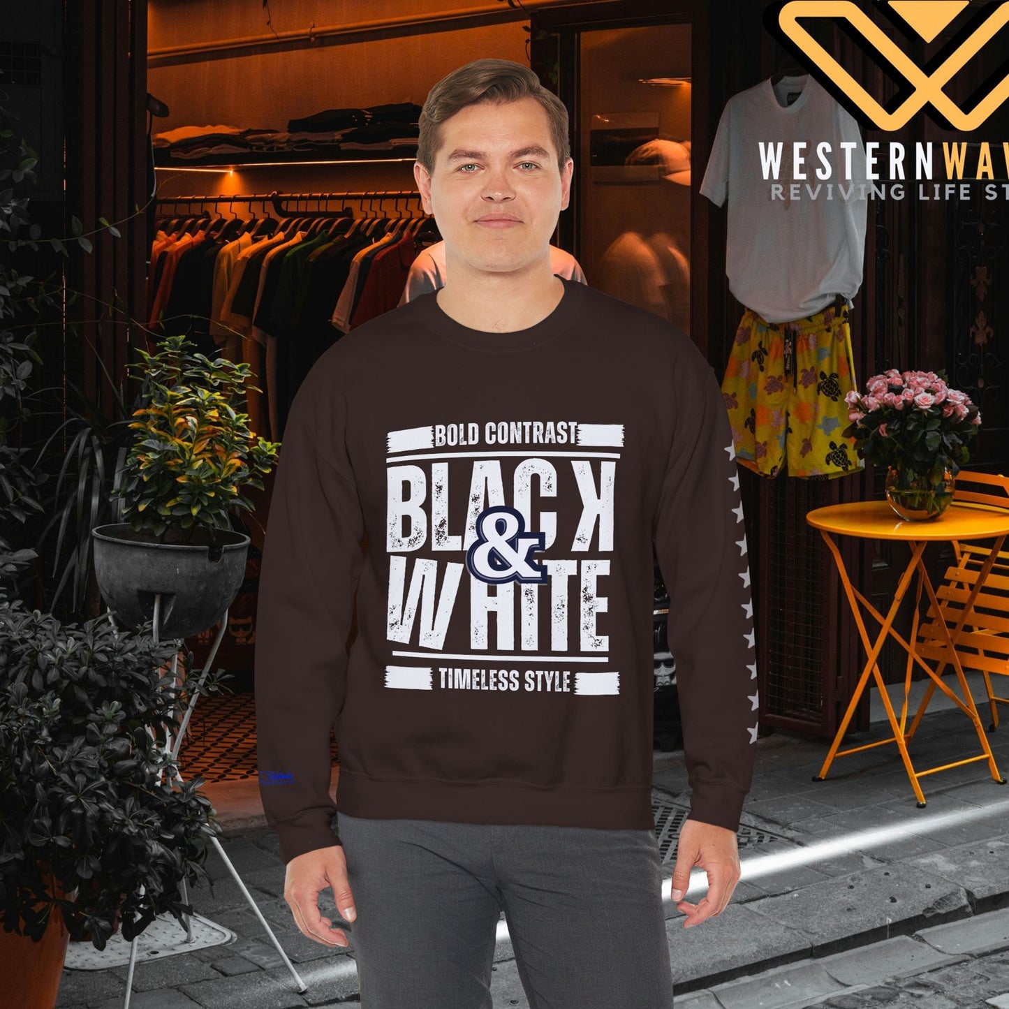 Unisex Heavy Blend™ Crewneck Sweatshirt_ N+ Series UHBCSS PT2WW028_ Limited Edition by WesternWaves: