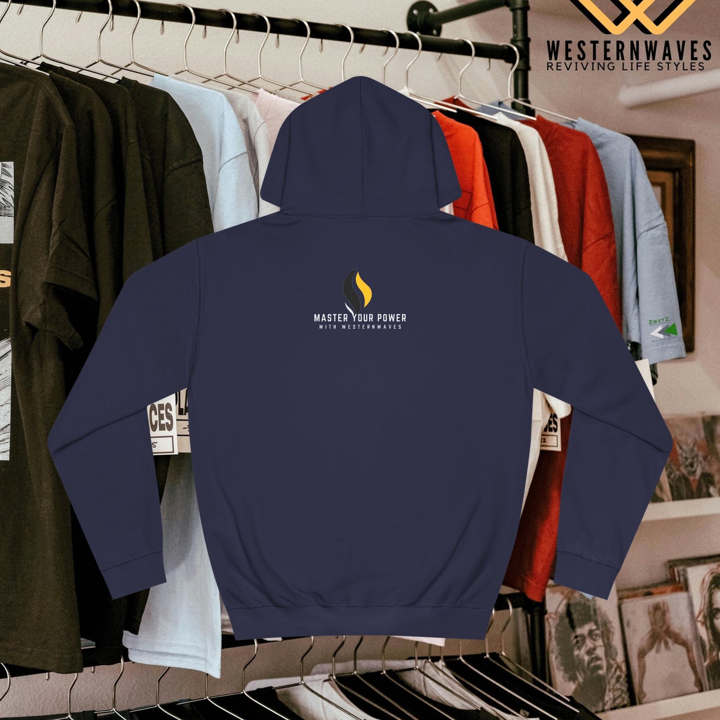 Unisex College Hoodie_ N2+ Series USCH PT2WW006_ Limited Edition Timeless Unisex Design by WesternWaves: