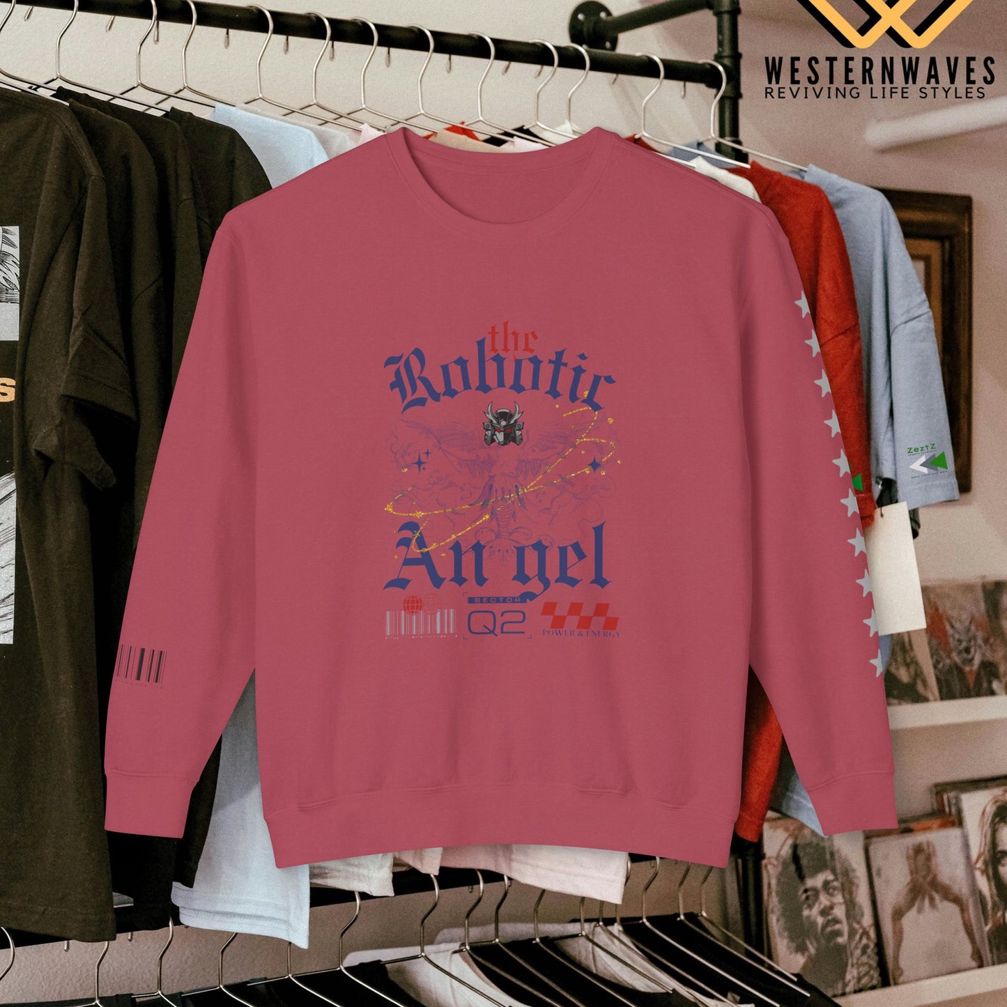 Unisex Lightweight Crewneck Sweatshirt_ N3+ Series ULWCSS PT2WW012_ Limited Edition Unparalleled Quality by WesternWaves: