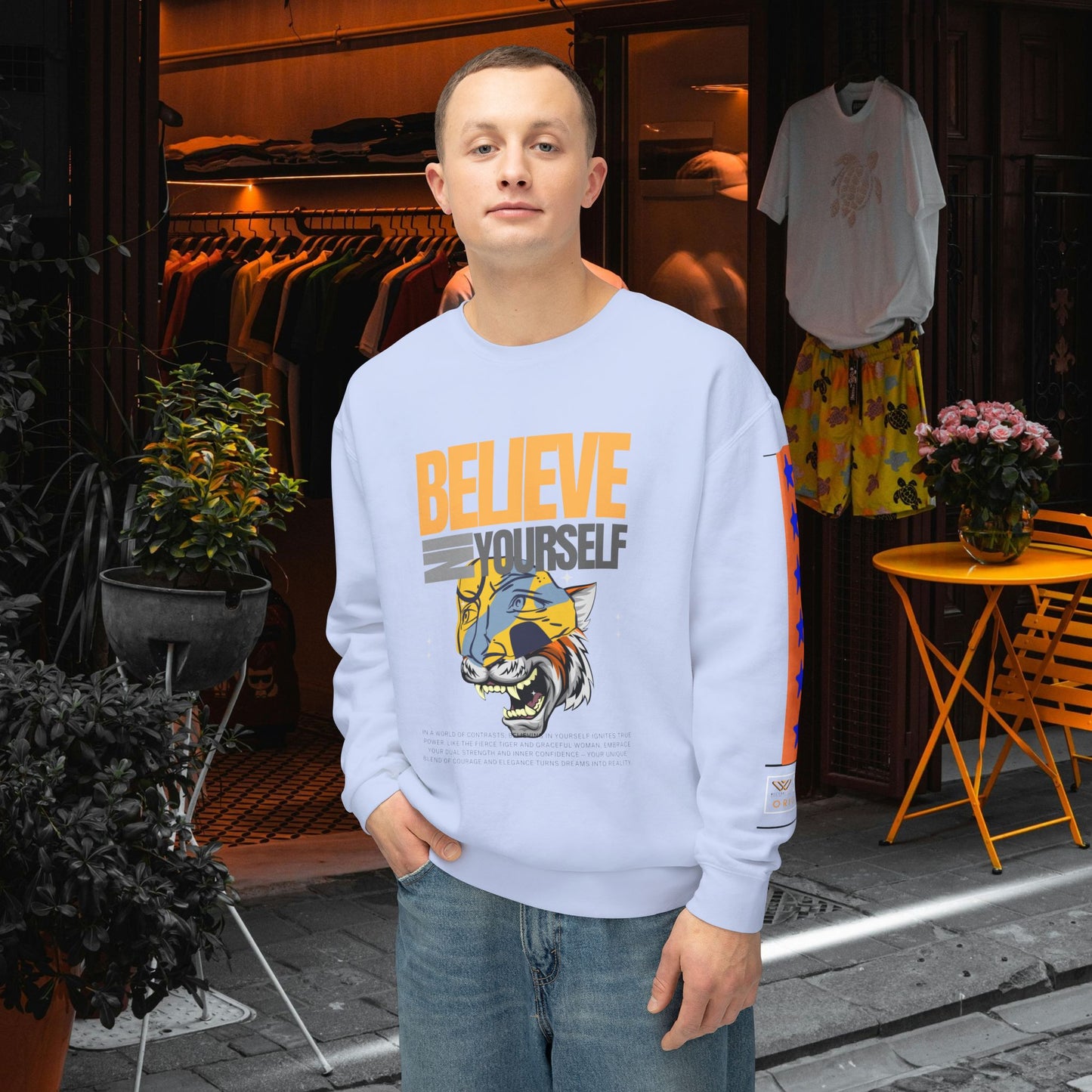 Unisex Lightweight Crewneck Sweatshirt_ N2+ Series ULWCSS PT2WW007_Limited Edition Unparalleled Quality by WesternWaves: