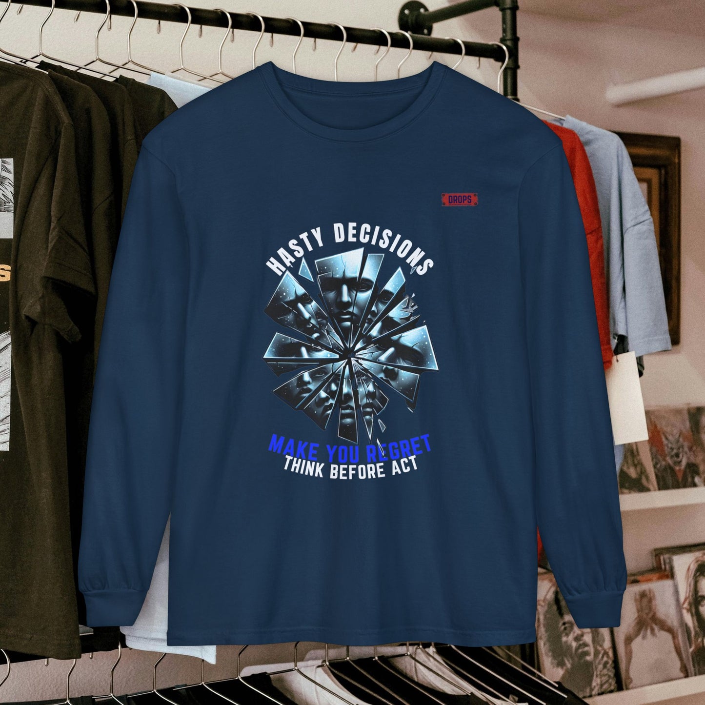 Unisex Long Sleeve T-shirt_ Series N8+ USLSTS PT2WW001_ HSD 009_ Limited Edition Trendy Statement Apparel by WesternWaves: