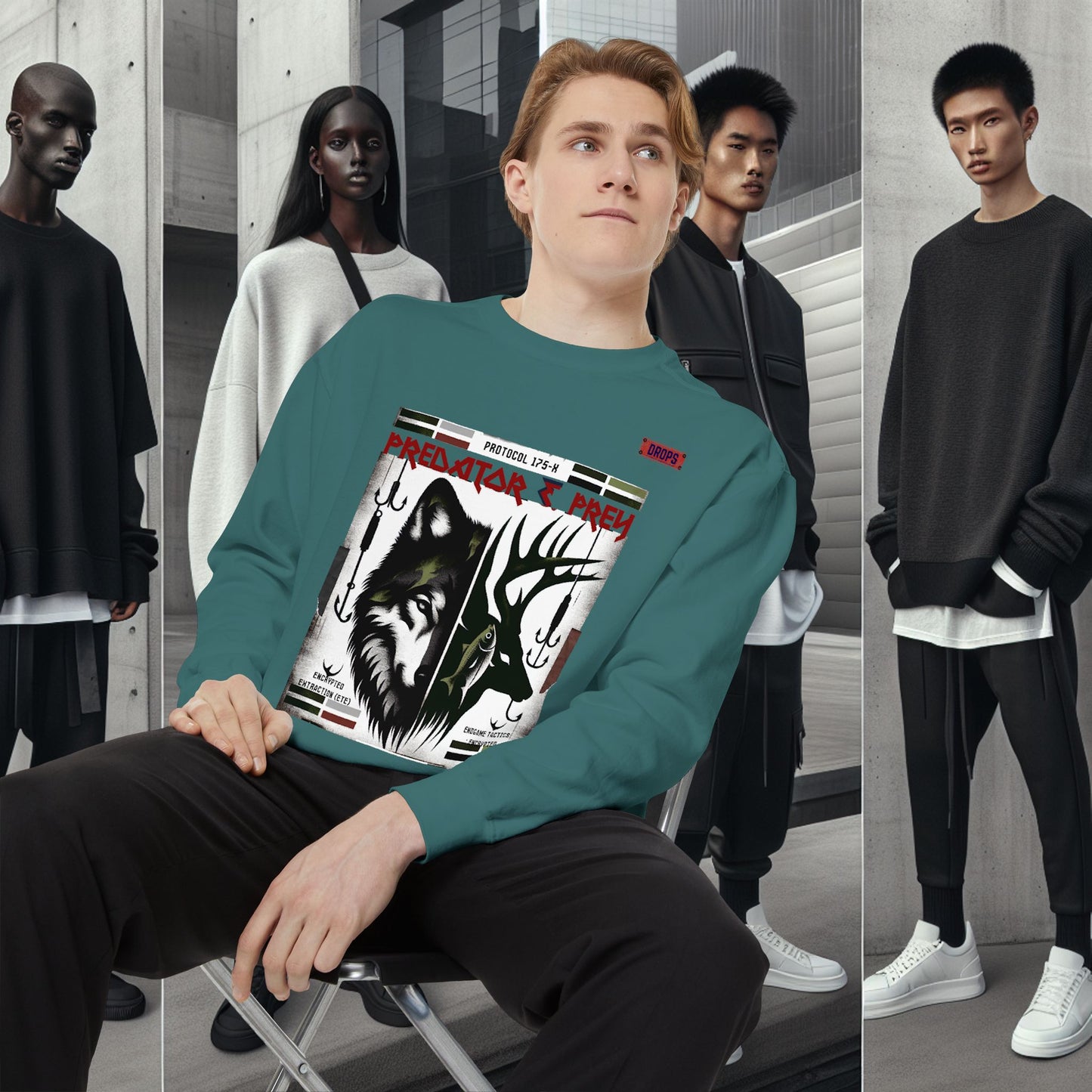 Predator & Prey Sweatshirt_ 03 Sep 2025_ Cozy Unisex Pullover, Nature Lover Apparel, Gifts for Wildlife Enthusiasts, Fall Fashion Layer