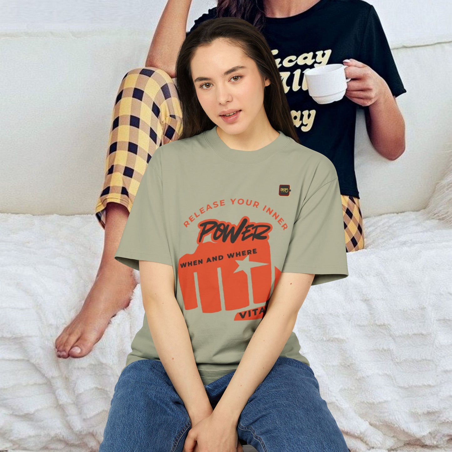 Unisex Heavy Faded Tee_ N+ Series USHFTEE PT2WW011_ Power Vibes Limited Edition Tee by WesternWaves_