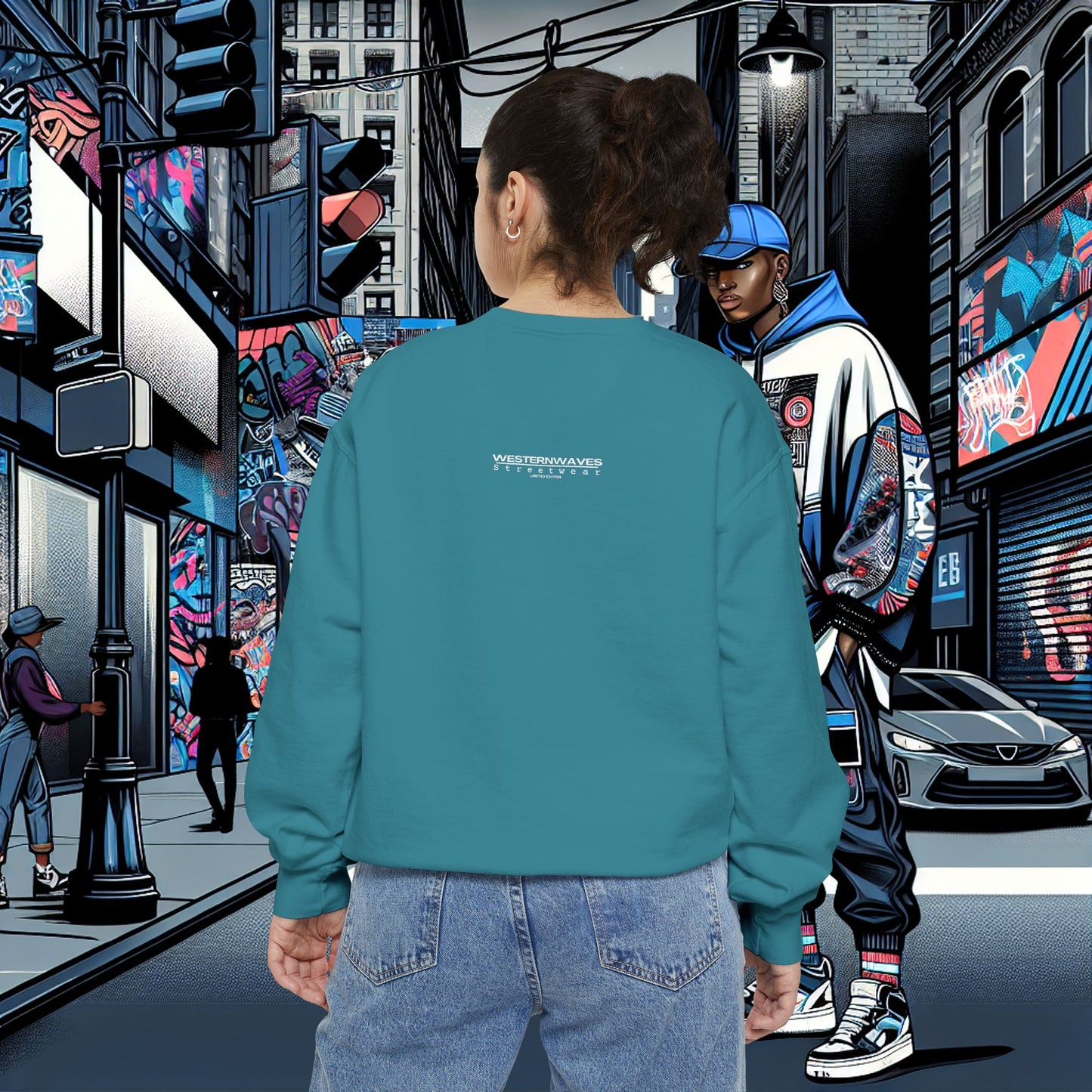 Unisex Garment-Dyed Sweatshirt_ N8+ Series SPW USMWSSFCNSS PT2WW001_ Limited Edition by WesternWaves: