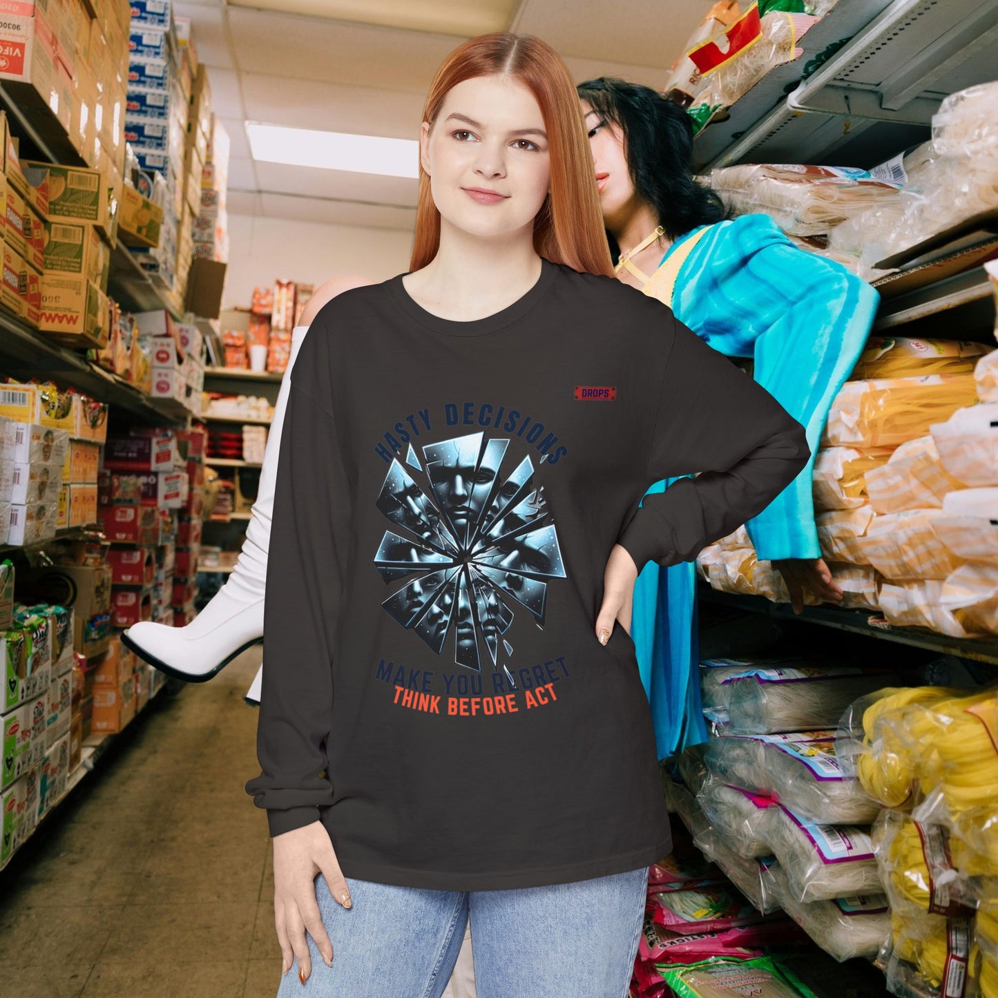 Unisex Long Sleeve T-shirt_ Series N8+ USLSTS PT2WW001_ HSD 009_ Limited Edition Trendy Statement Apparel by WesternWaves:
