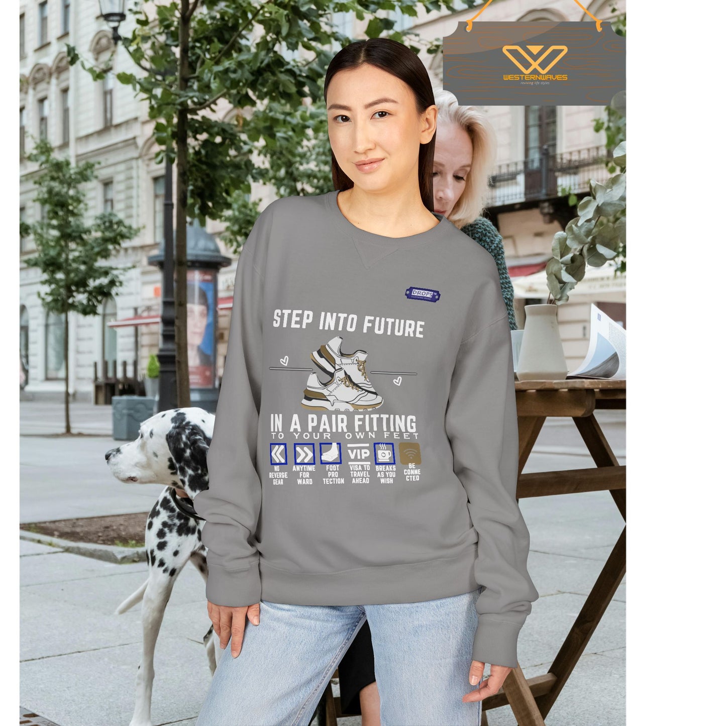 Unisex ComfortWash® Garment Dyed Crewneck Sweatshirt_ N7* Series USCGDCNSS PT2WW001_ Limited Edition Comfort & Retro Flair by WesternWaves: