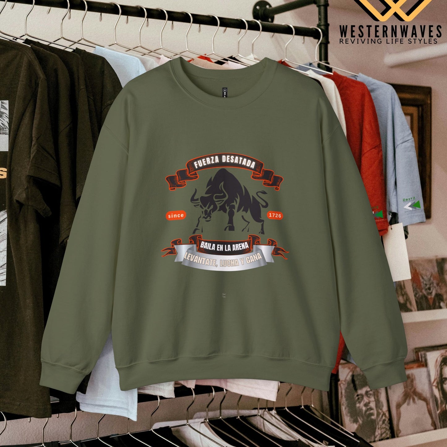 Unisex Heavy Blend™ Crewneck Sweatshirt_ N3+ Series UHBCSS PT2WW038_ Limited Edition Pure Luxury By WesternWaves:
