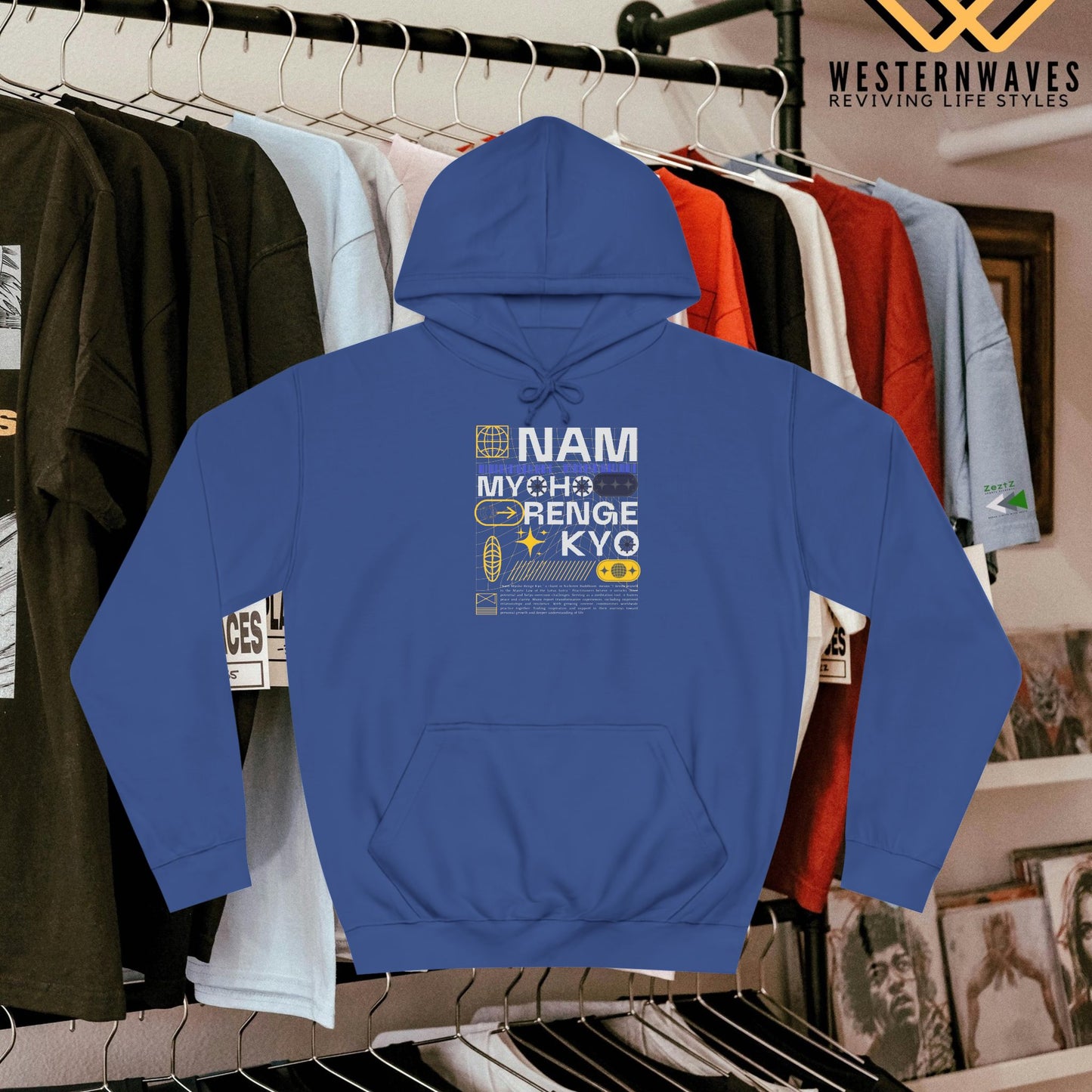 Unisex College Hoodie_ N2+ Series USCH PT2WW006_ Limited Edition Timeless Unisex Design by WesternWaves:
