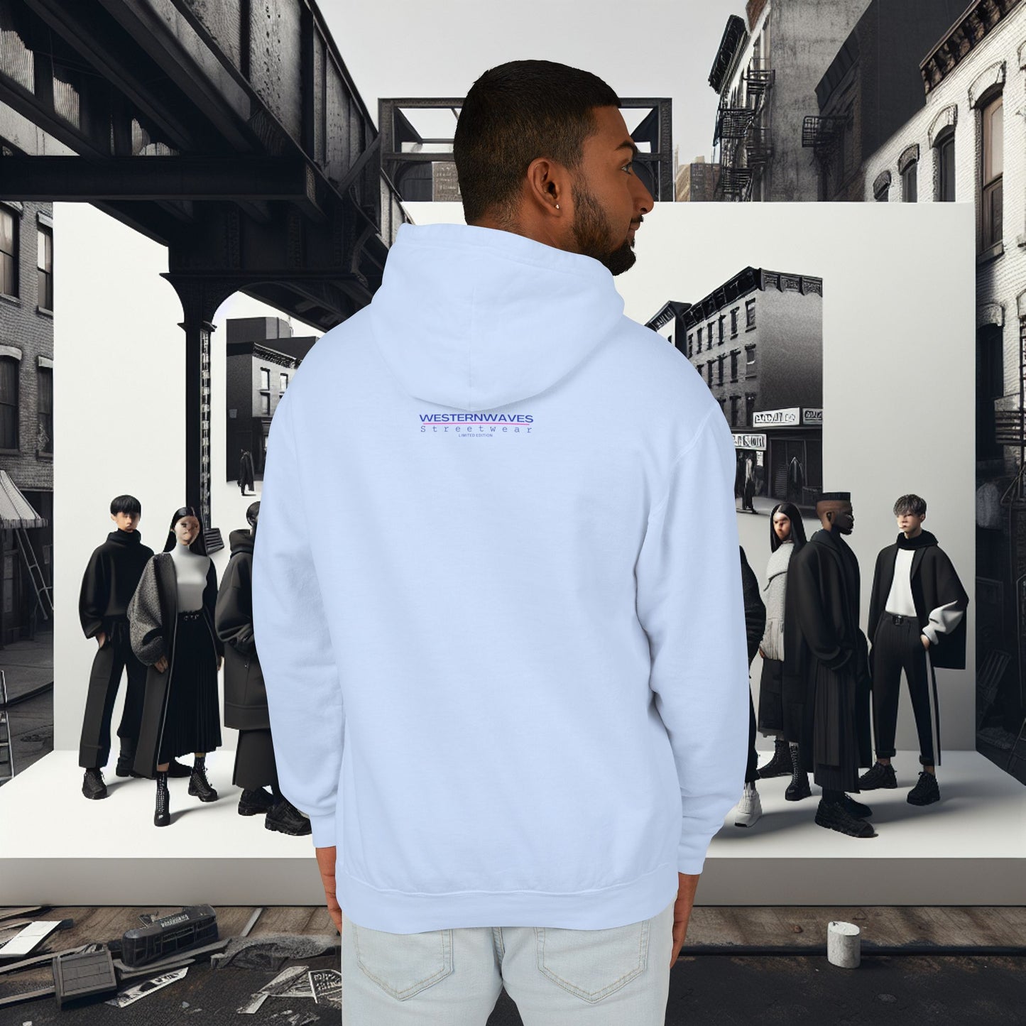 Unisex Lightweight Hooded Sweatshirt_ Series UWD 051_ Limited Edition Raw Streetwear by WesternWaves: