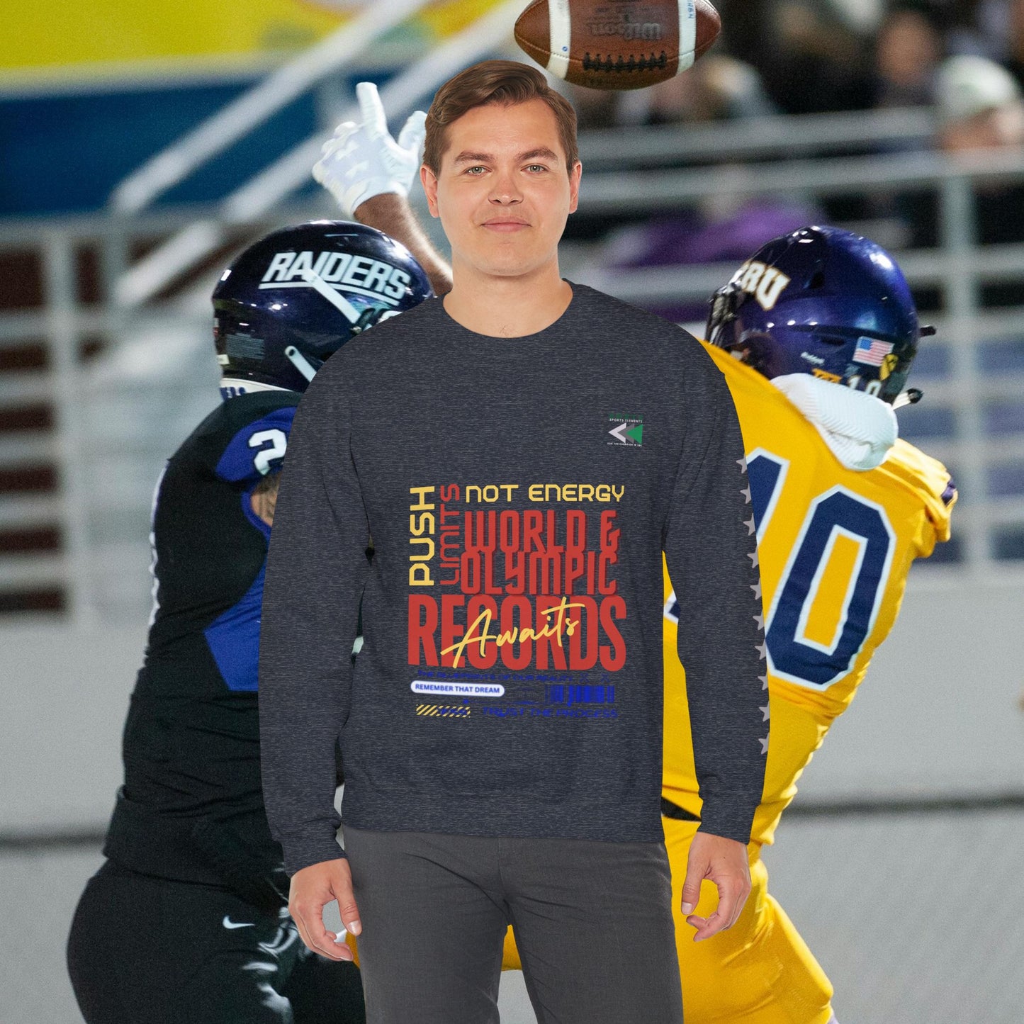 Unisex Heavy Blend™ Crewneck Sweatshirt_ N2 Sports Series UHBCSS PT2WW006_ Limited Edition ‘Zeztz’ Brand Sports Elements by WesternWaves: