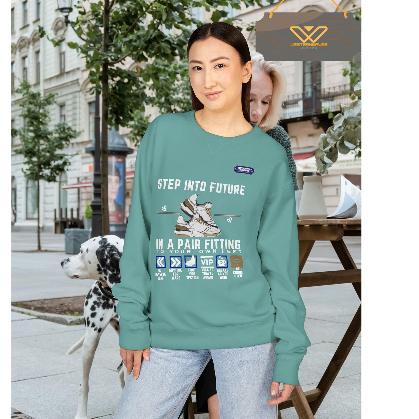 Unisex ComfortWash® Garment Dyed Crewneck Sweatshirt_ N7* Series USCGDCNSS PT2WW001_ Limited Edition Comfort & Retro Flair by WesternWaves: