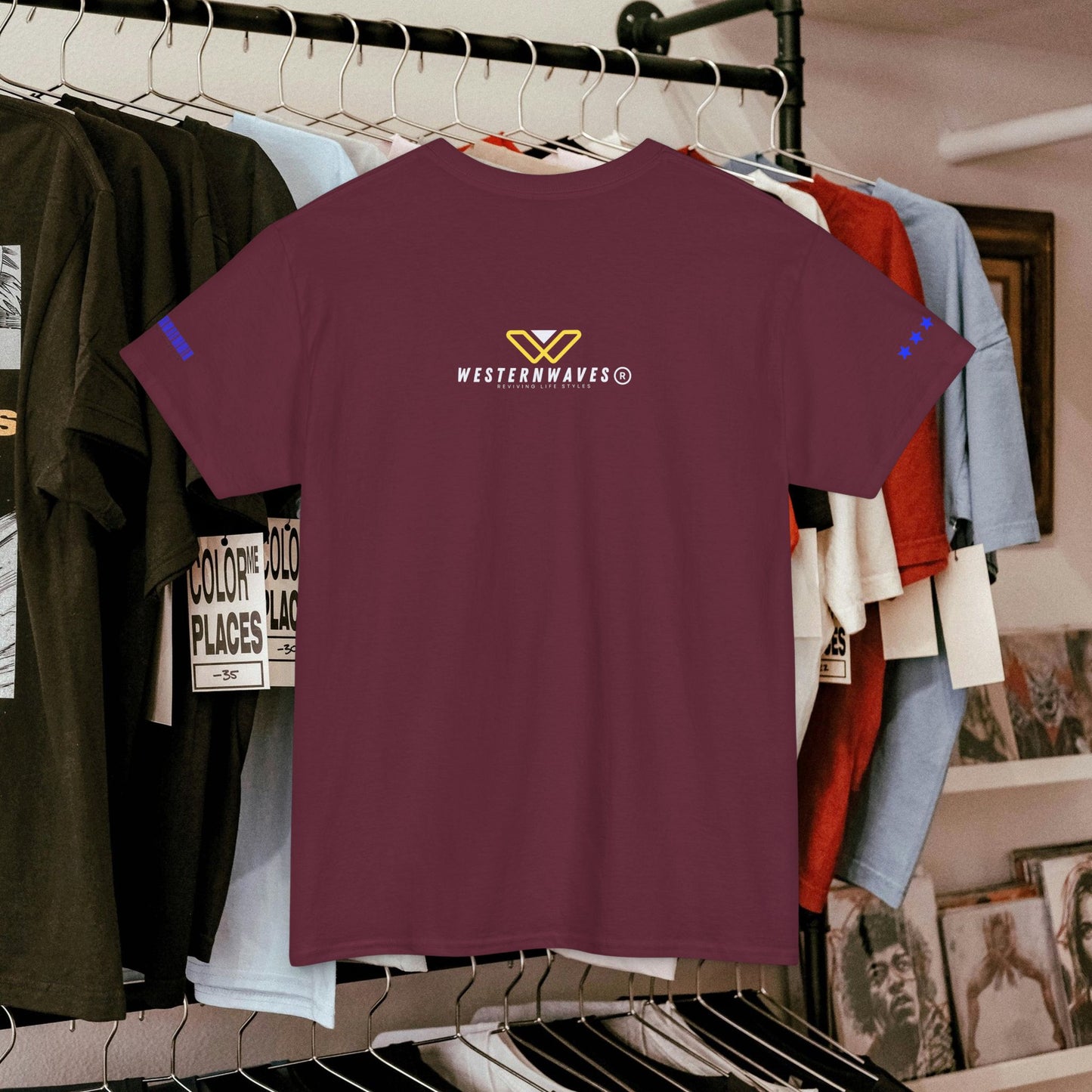 Unisex Heavy Cotton Tee_ Crafted from premium 100% cotton_ N2+ Series UHCT PT2WW009_ Limited Edition Maximum Comfort by WesternWaves: