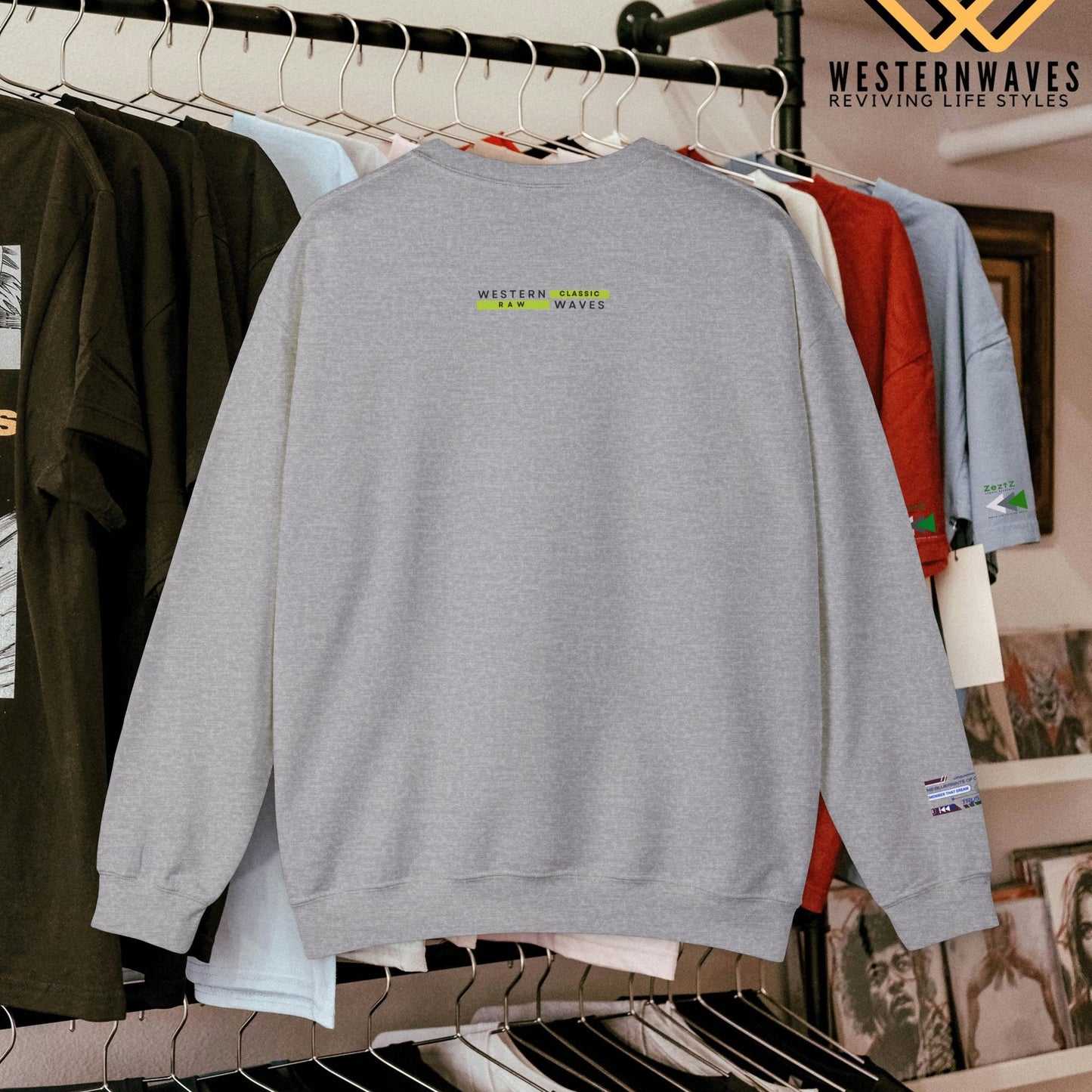 Unisex Heavy Blend™ Crewneck Sweatshirt_ N3+ Series UHBCSS PT2WW036_ Limited Edition Pure Luxury By WesternWaves: