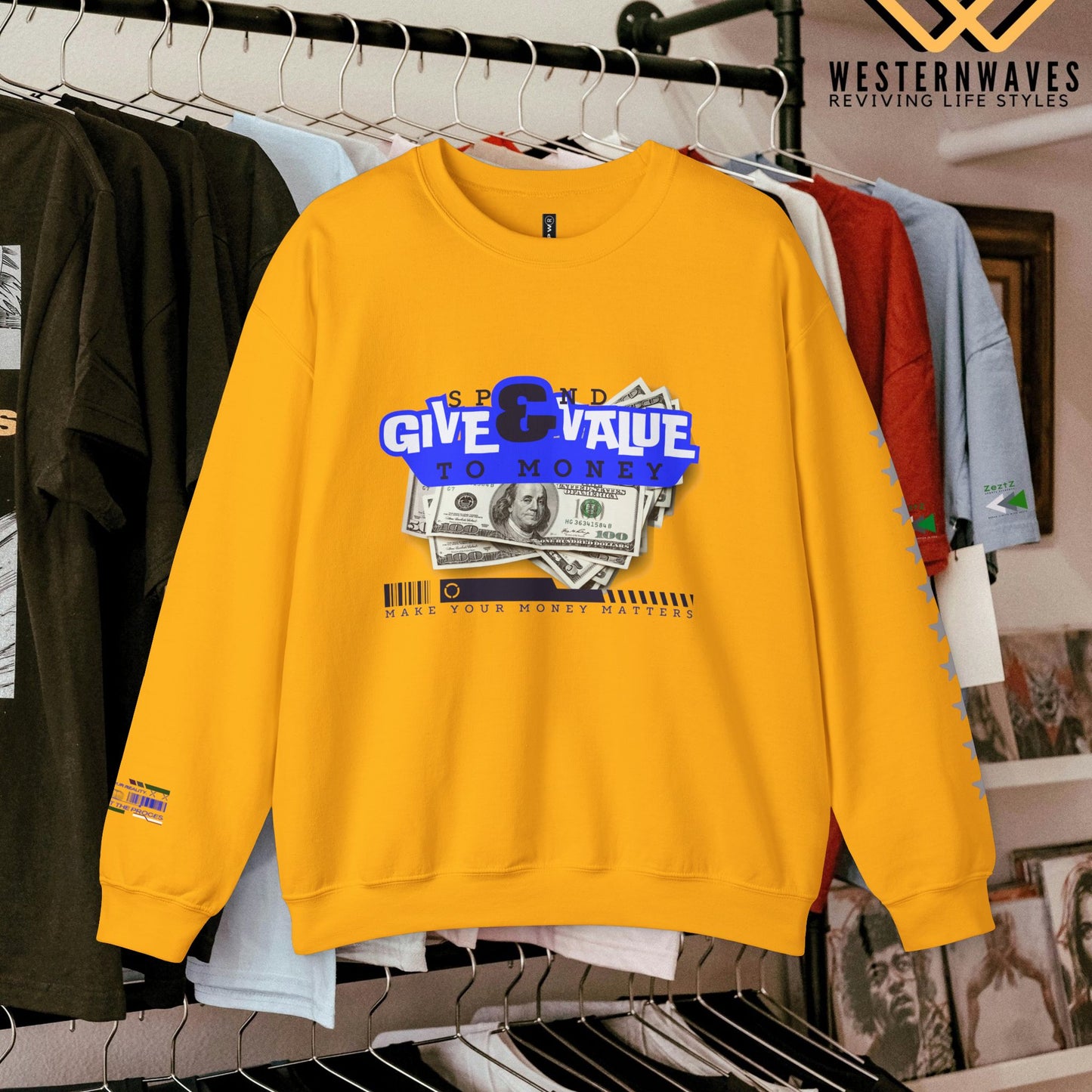 Unisex Heavy Blend™ Crewneck Sweatshirt_ N3+ Series UHBCSS PT2WW036_ Limited Edition Pure Luxury By WesternWaves: