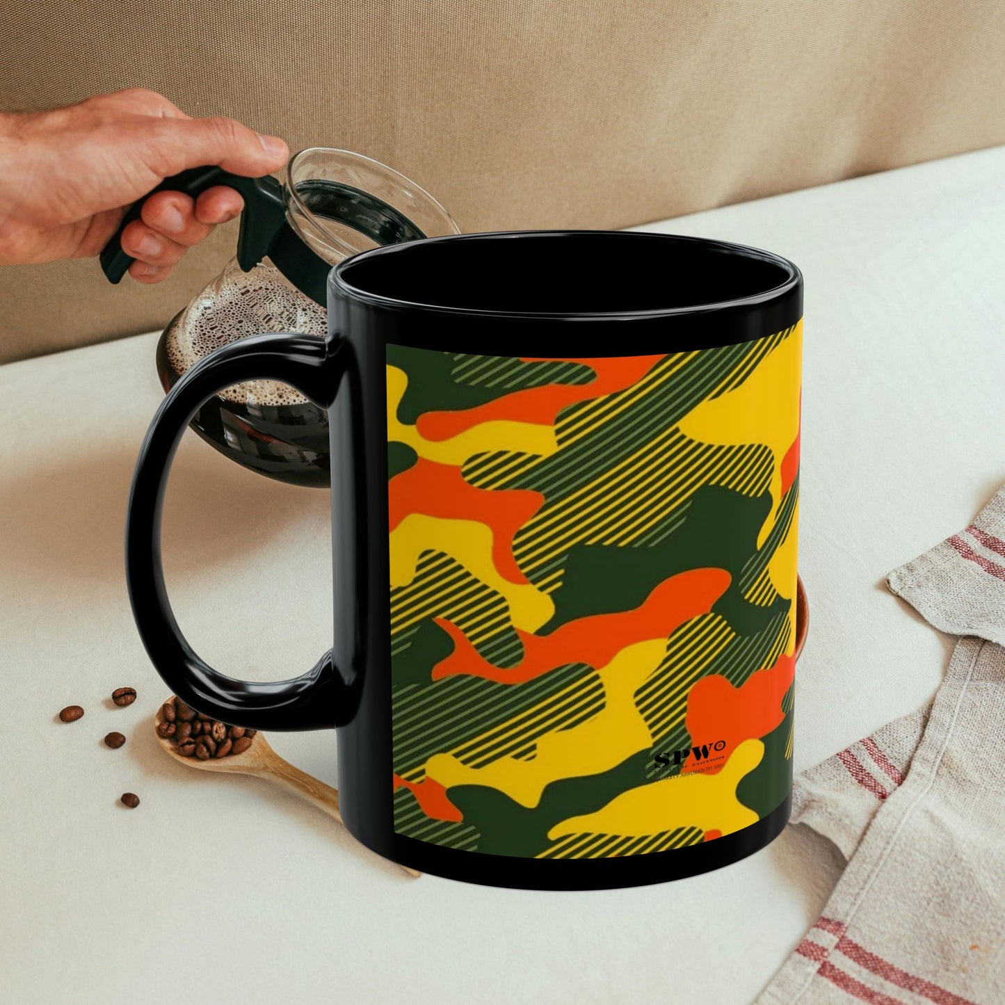 Black Mug (11oz, 15oz)_ N+ Series CBM PT2WW006_ Limited Edition Black Ceramic Mug by WesternWaves