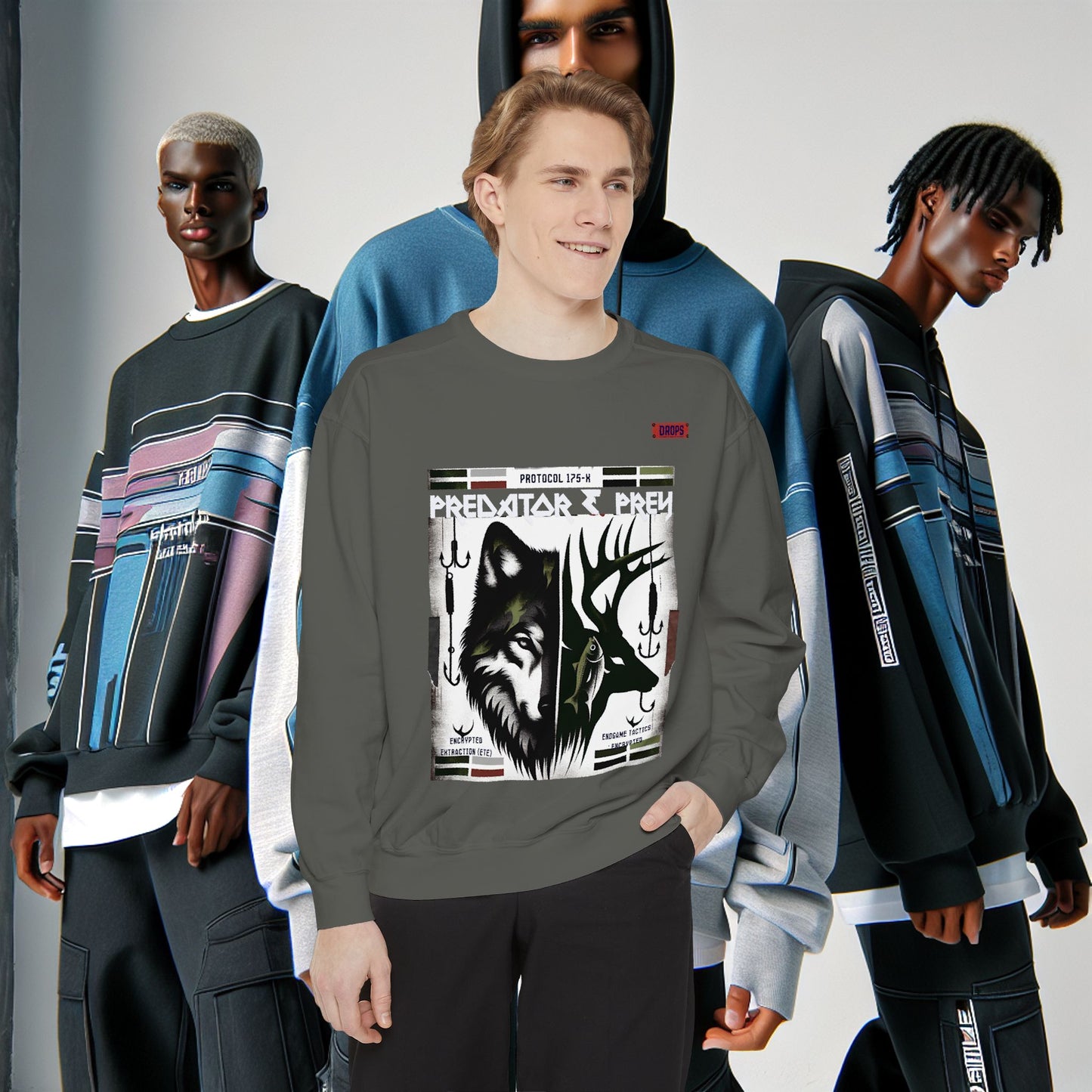 Predator & Prey Sweatshirt_ 03 Sep 2025_ Cozy Unisex Pullover, Nature Lover Apparel, Gifts for Wildlife Enthusiasts, Fall Fashion Layer