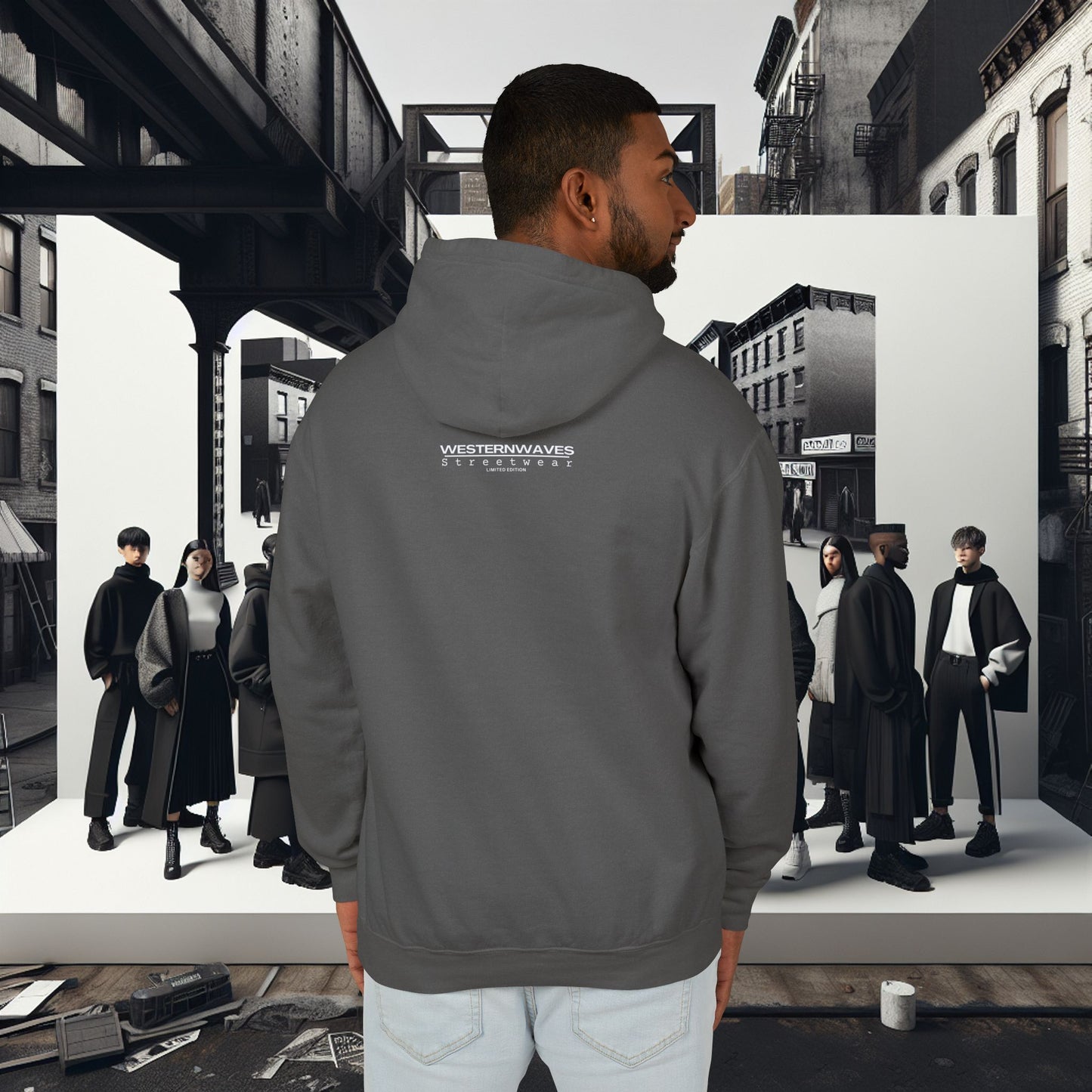 Unisex Lightweight Hooded Sweatshirt_ Series UWD 051_ Limited Edition Raw Streetwear by WesternWaves: