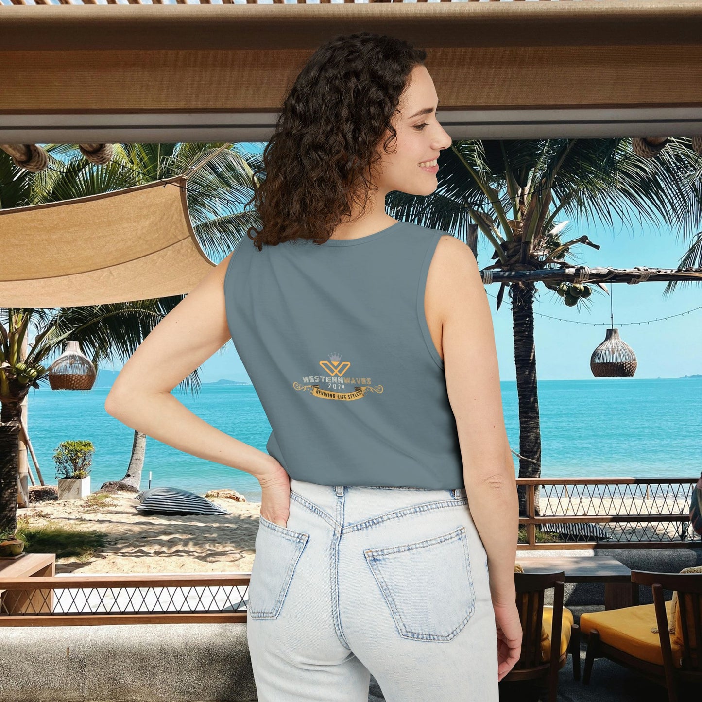 Unisex Garment-Dyed Tank Top_ N2+ Series USGDTT PT2WW012_ Limited Edition Comfort & Style by WesternWaves: