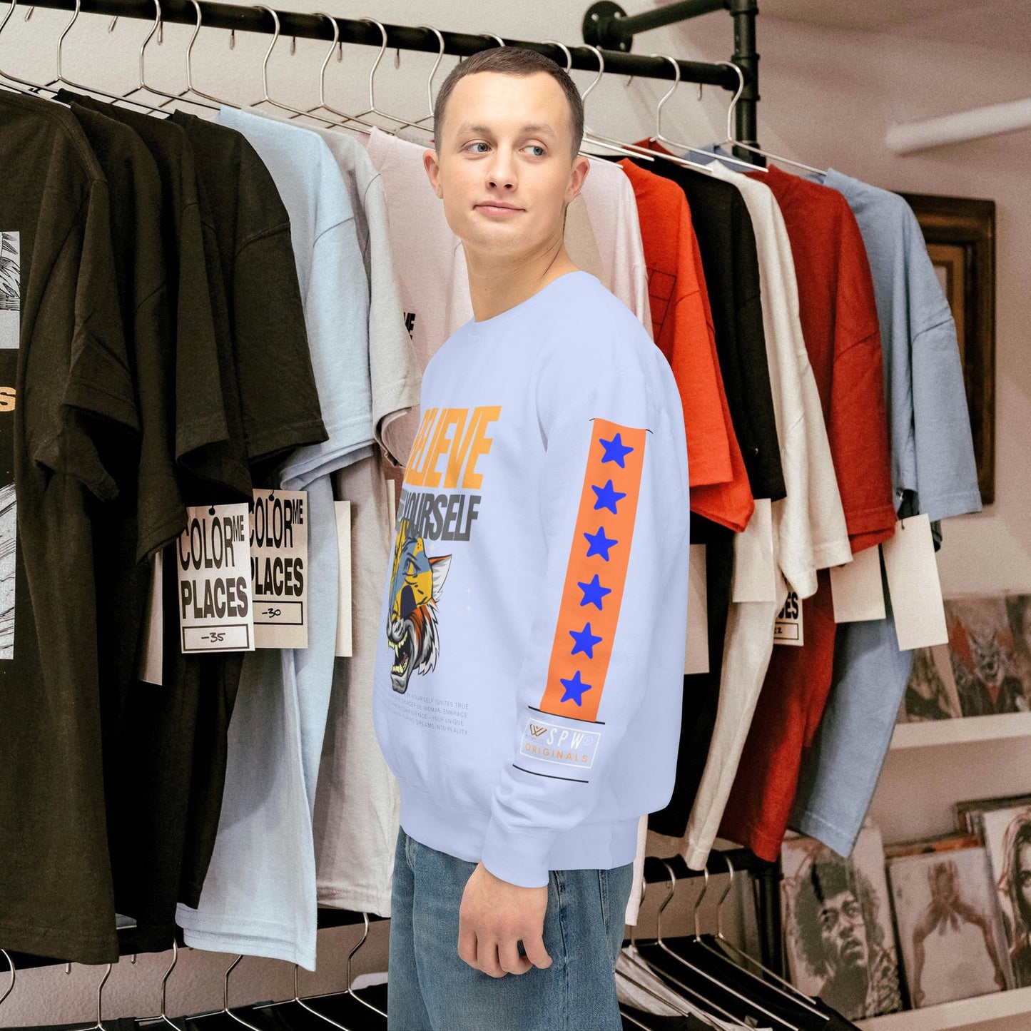 Unisex Lightweight Crewneck Sweatshirt_ N2+ Series ULWCSS PT2WW007_Limited Edition Unparalleled Quality by WesternWaves: