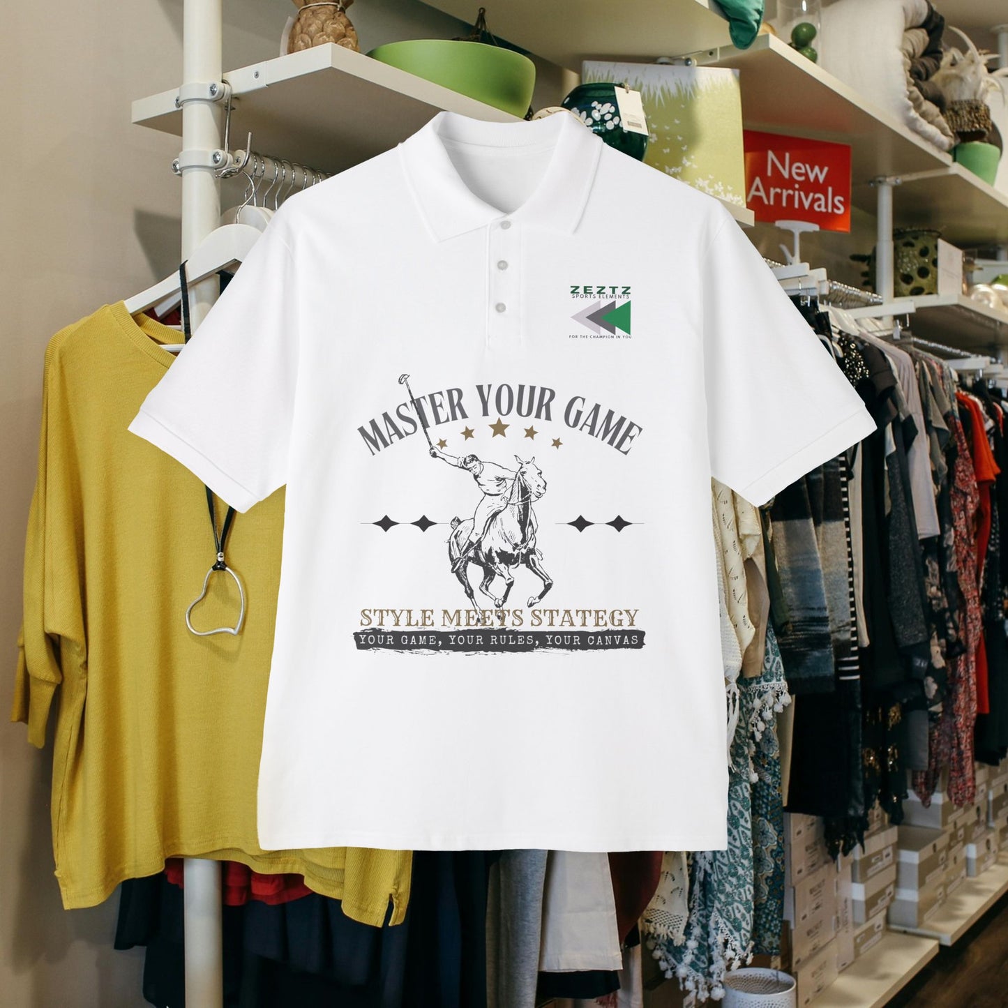Men's Piqué Polo Classic Shirt – N2 Series MPPOLOCS PT2WW003_ Limited Edition Timeless Elegance of ‘Zeztz' Sports Brand by WesternWaves: