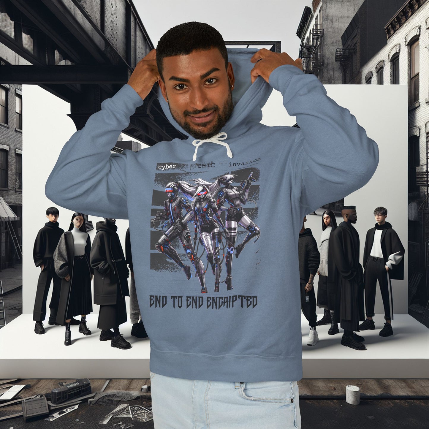 Unisex Lightweight Hooded Sweatshirt_ Series UWD 051_ Limited Edition Raw Streetwear by WesternWaves:
