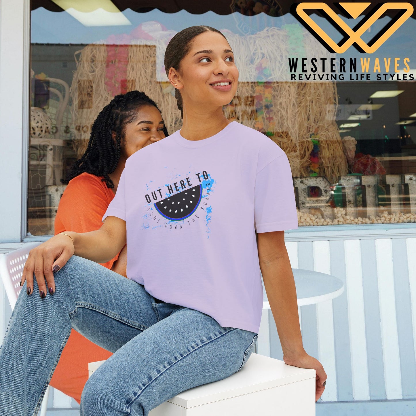 Women's Boxy Tee – N Series WBTEE PT2WW003_ limited edition Ethical Cotton Comfort by WesternWaves:
