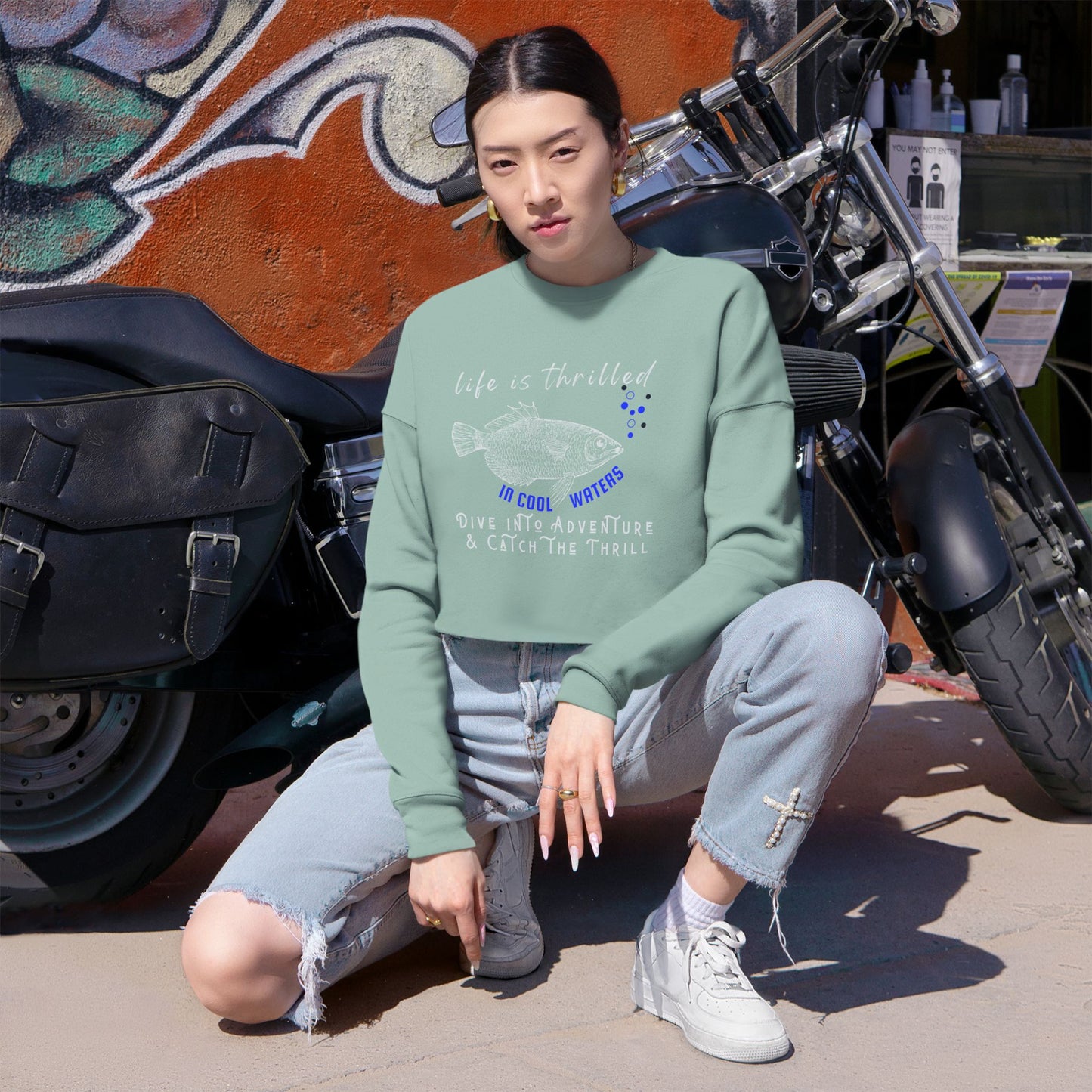 Women's Cropped Sweatshirt_ N3+ Series WCSS PT2WW003_ Limited Edition Utmost Comfort by WesternWaves:
