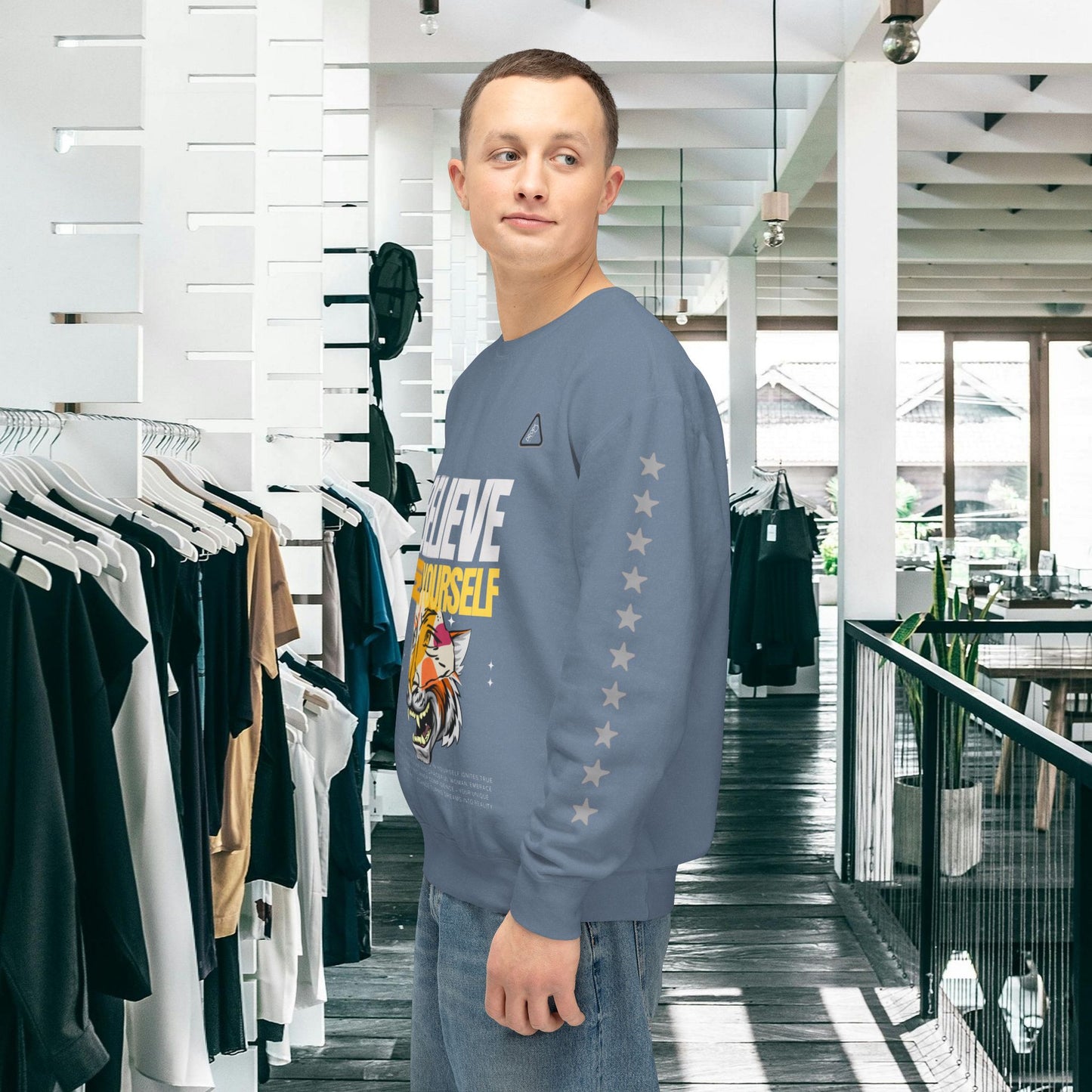 Unisex Lightweight Crewneck Sweatshirt_ N2 Series ULWCSS PT2WW006_ Limited Edition Unparalleled Quality by WesternWaves: