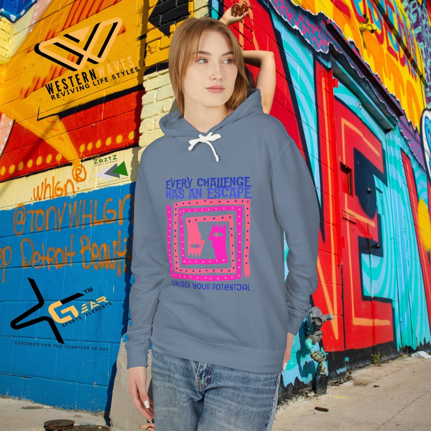 Unisex Lightweight Hooded Sweatshirt – N3+ Series USLWHSS PT2WW014_ Limited Edition Crafted Comfort by WesternWaves: