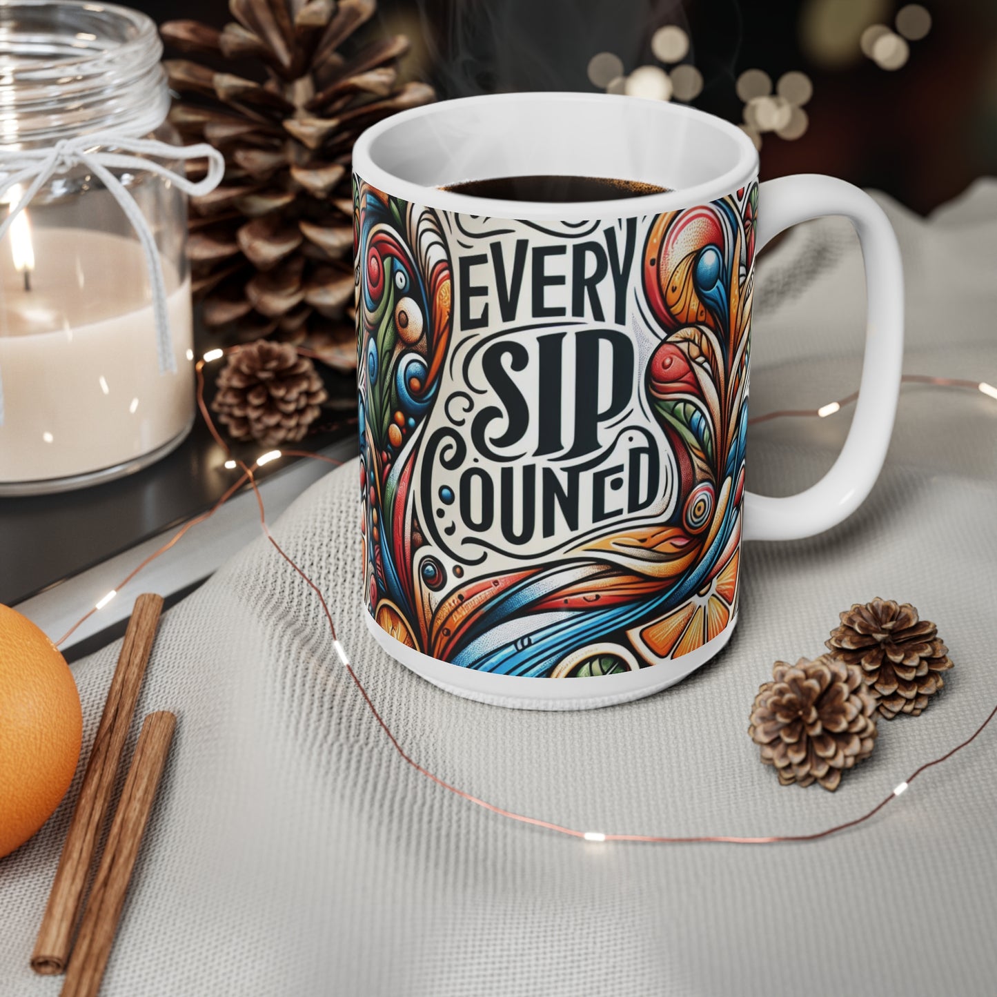 Ceramic Coffee Mug 11oz & 15oz_ N8* Series CCMUGS PT2WW001_ Limited Edition Artistic Tea/Coffee Mug by WesternWaves: