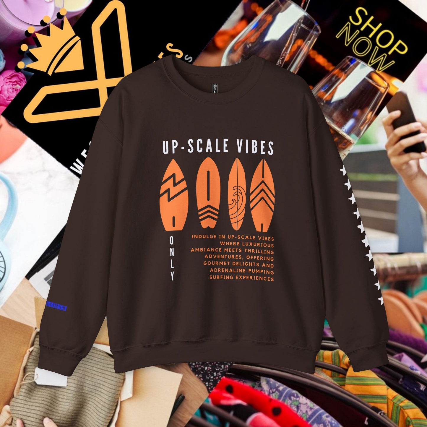 Unisex Heavy Blend™ Crewneck Sweatshirt_ N3+ Series UHBCSS PT2WW009_ Limited Edition Pure Luxury by WesternWaves: