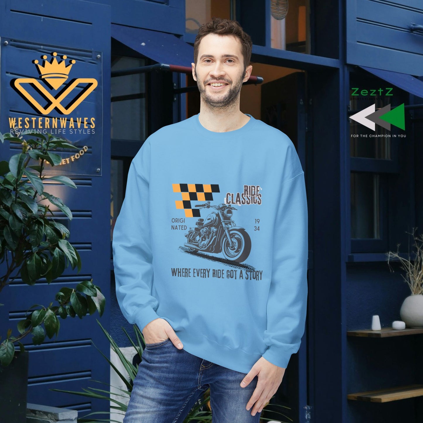 Unisex Midweight Softstyle Fleece Crewneck Sweatshirt_ N3+ Series USMWSSFCNSS PT2WW003_ Limited Edition Stylish Eco-conscious Raw Classic by WesternWaves: