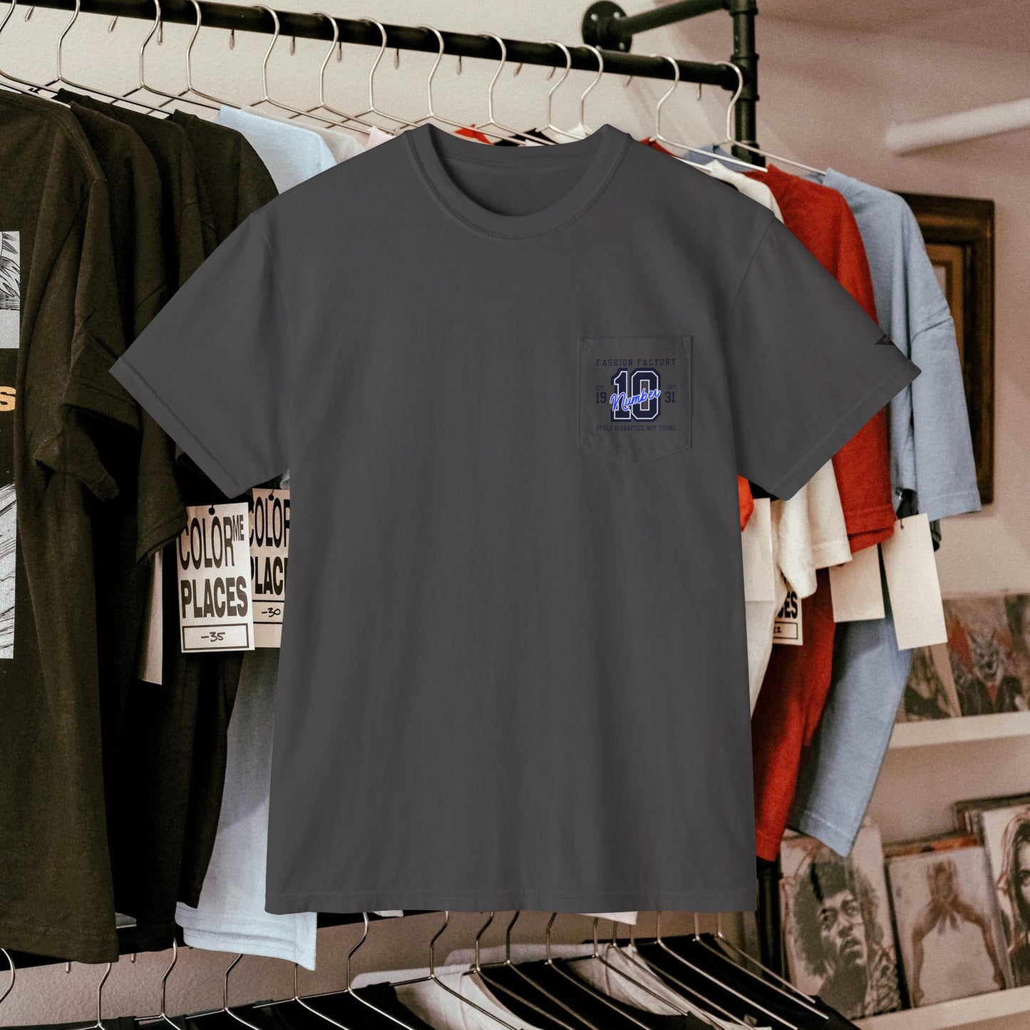 Unisex Garment-Dyed Pocket T-Shirt_ N3+ Series USGDPTS PT2WW001_ Limited Edition Raw Classic by WesternWaves: