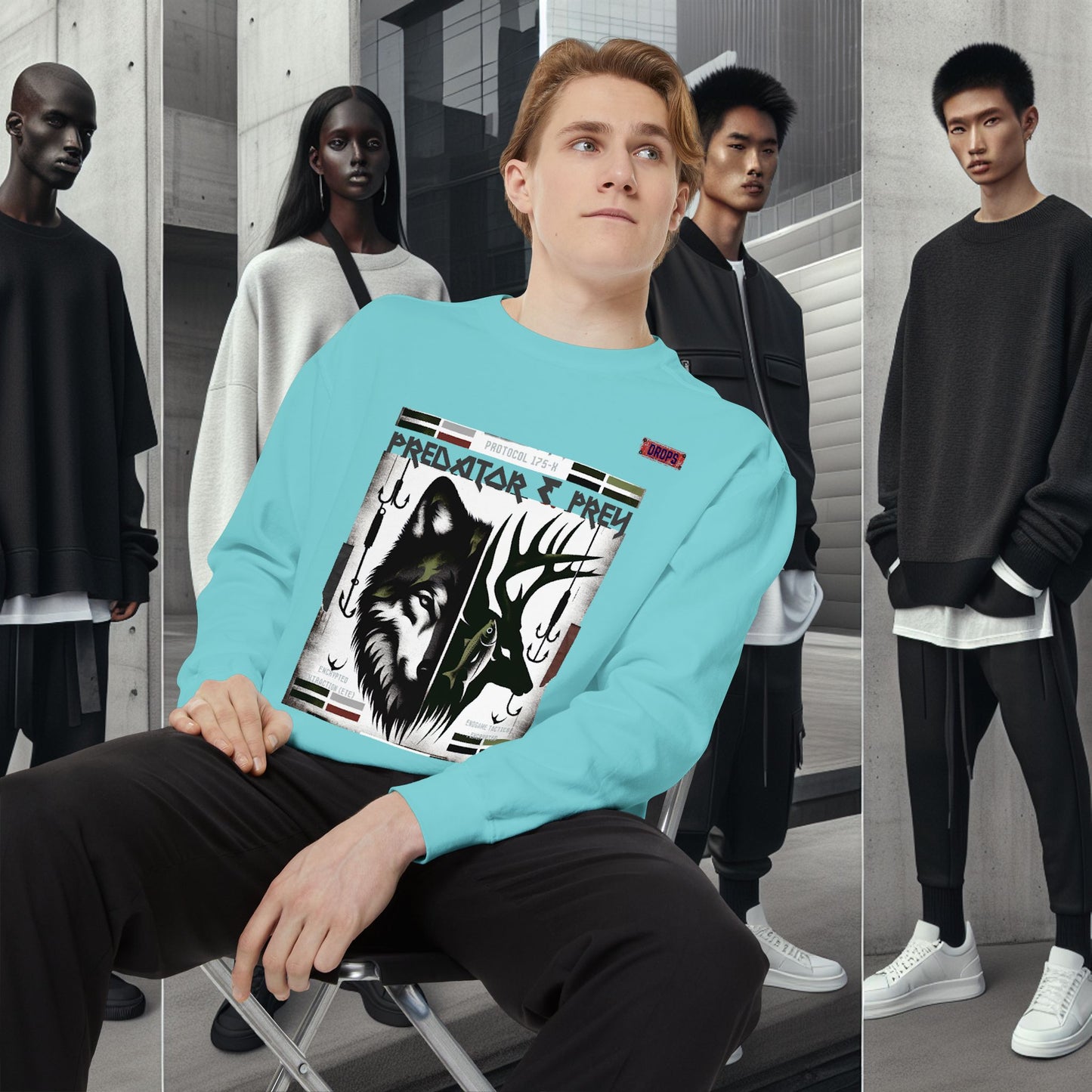 Predator & Prey Sweatshirt_ 03 Sep 2025_ Cozy Unisex Pullover, Nature Lover Apparel, Gifts for Wildlife Enthusiasts, Fall Fashion Layer