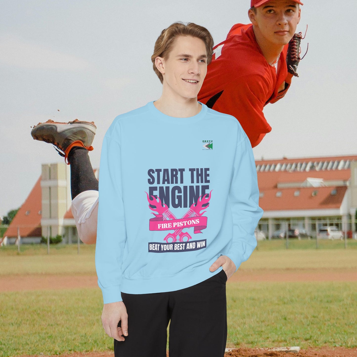 Unisex Garment-Dyed Sweatshirt_ N2 Series USGDSS PT2WW002_ Limited Edition Masterpiece of ‘ZeztZ’ Sports Brand _ Luxury & Casual Comfort by WesternWaves: