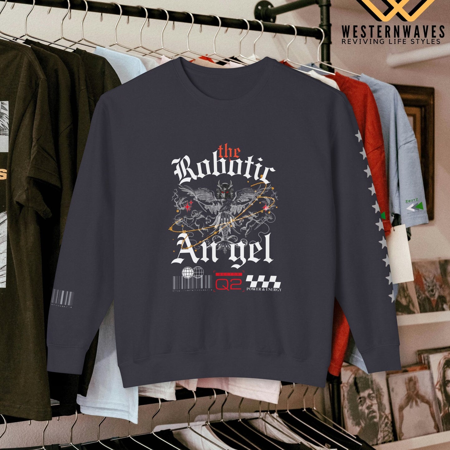 Unisex Lightweight Crewneck Sweatshirt_ N3+ Series ULWCSS PT2WW012_ Limited Edition Unparalleled Quality by WesternWaves: