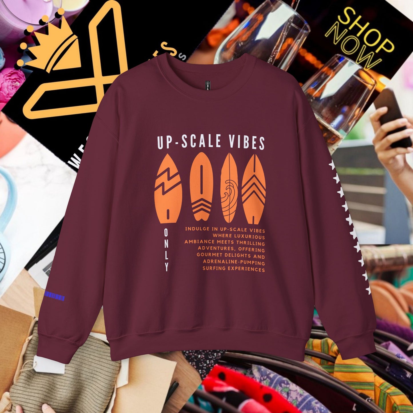 Unisex Heavy Blend™ Crewneck Sweatshirt_ N3+ Series UHBCSS PT2WW009_ Limited Edition Pure Luxury by WesternWaves: