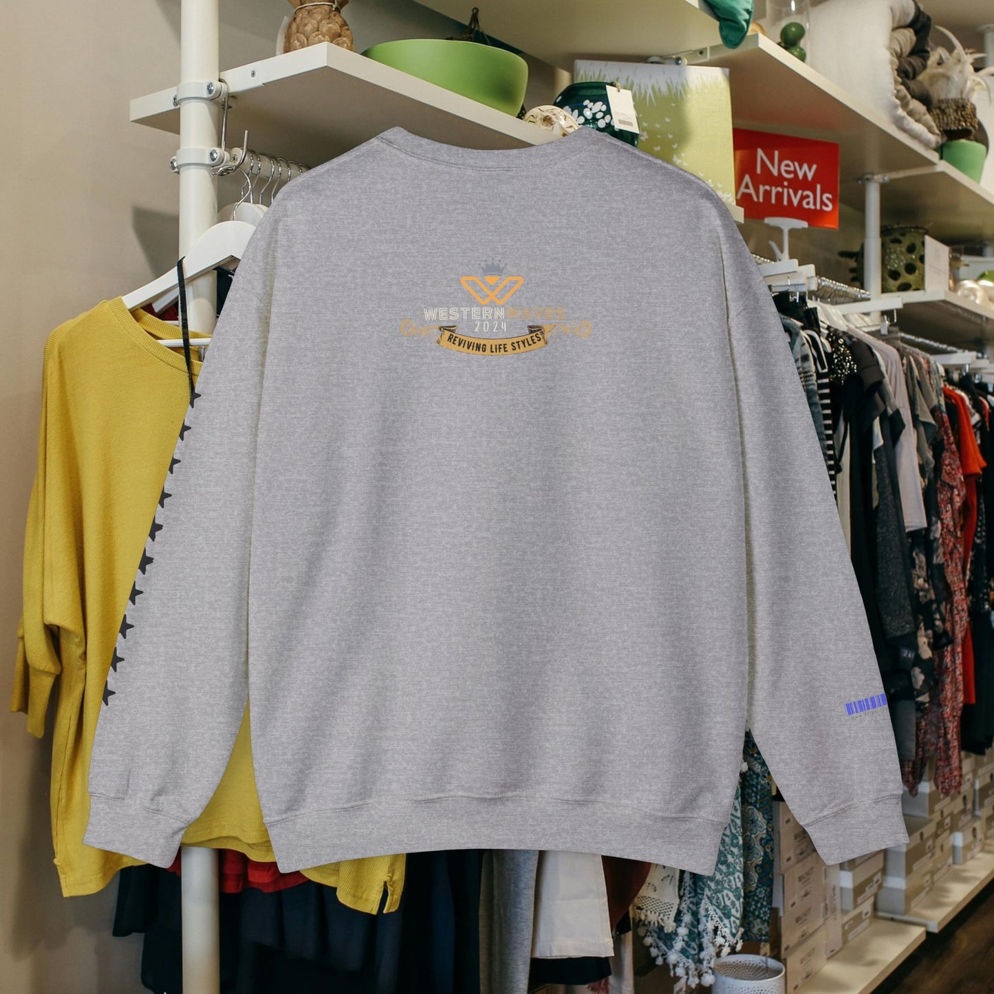 Unisex Heavy Blend™ Crewneck Sweatshirt_ N2+ Series UHBCSS PT2WW017_ Limited Edition Pure Luxury By WesternWaves: