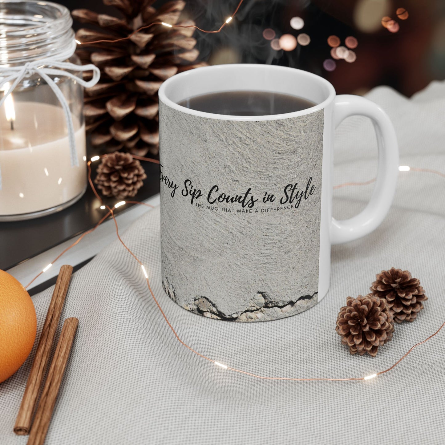 Ceramic Mug (11oz, 15oz)_ N2 Series CM11, 15OZ PT2WW002_ Limited Edition Ceramic Masterpiece by WesternWaves: