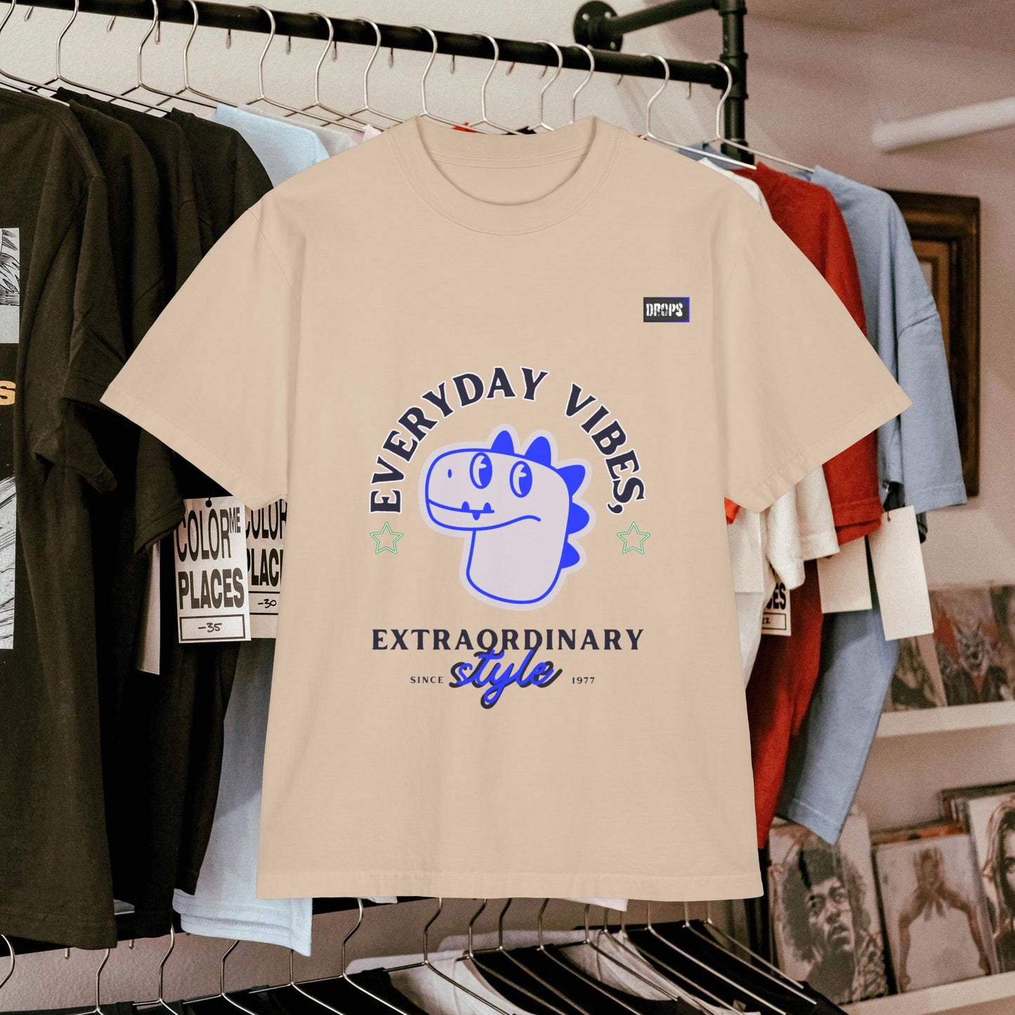 Unisex Garment-Dyed Tee_ N7* Series USGDTEE PT2WW001_ Limited Edition Vibrant T-shirt by WesternWaves: