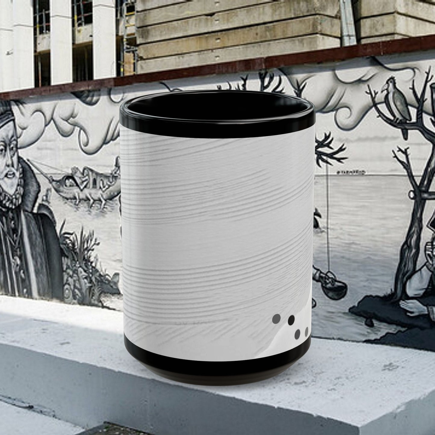 Black Mug (11oz, 15oz)_ N3+ Series CBM PT2WW005_ Limited Edition Black Ceramic Mug by WesternWaves